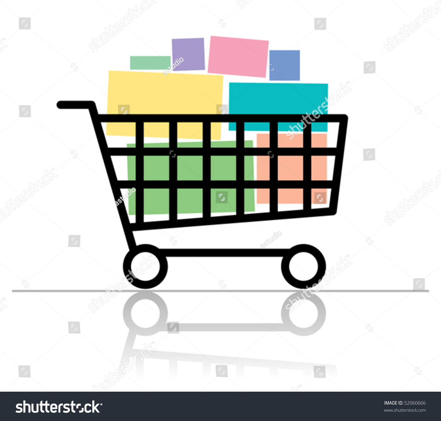 Shopping Cart, Vector Illustration - 52060666 : Shutterstock