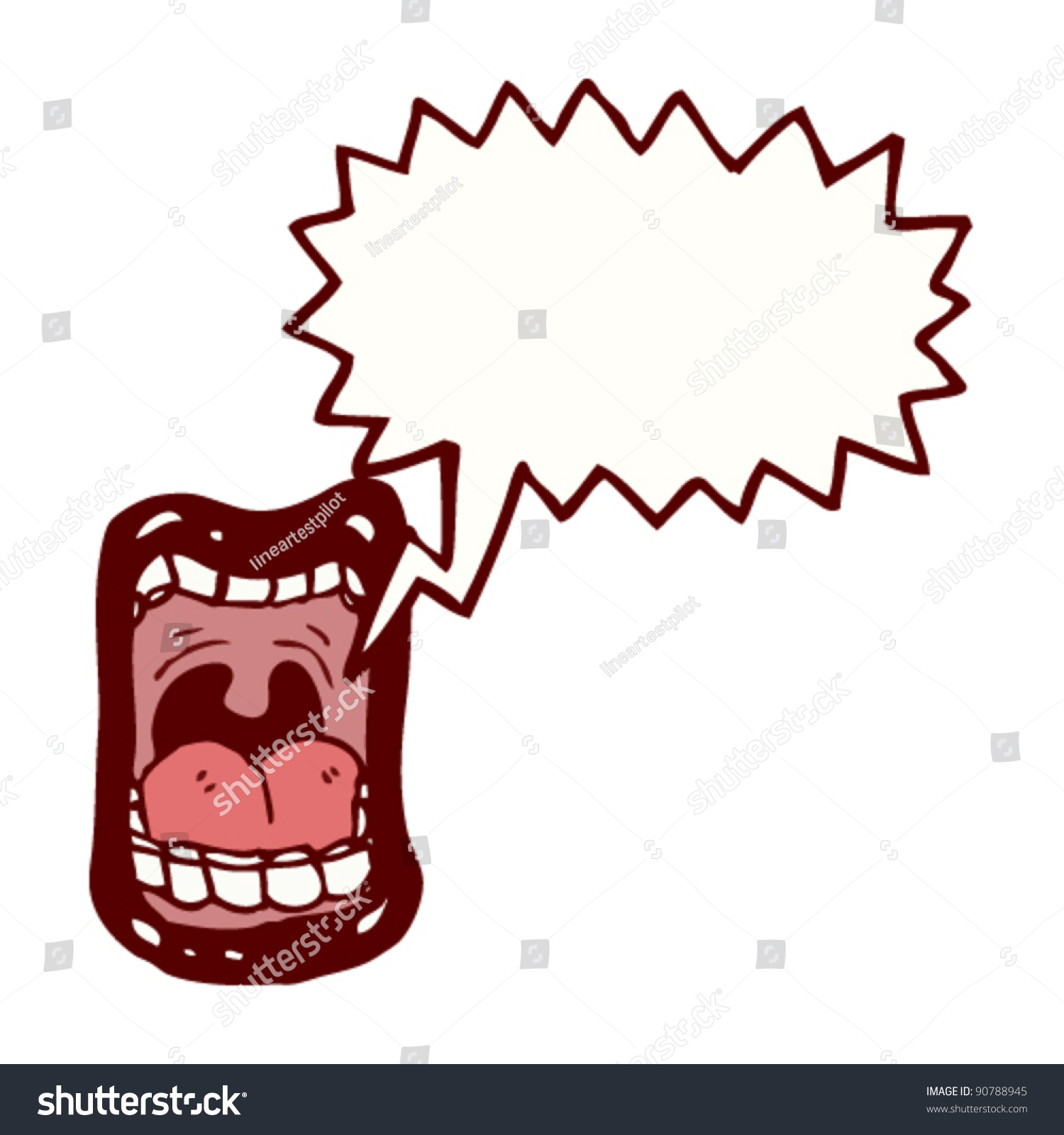 Shouting Mouth Cartoon Stock Vector Illustration 90788945 : Shutterstock