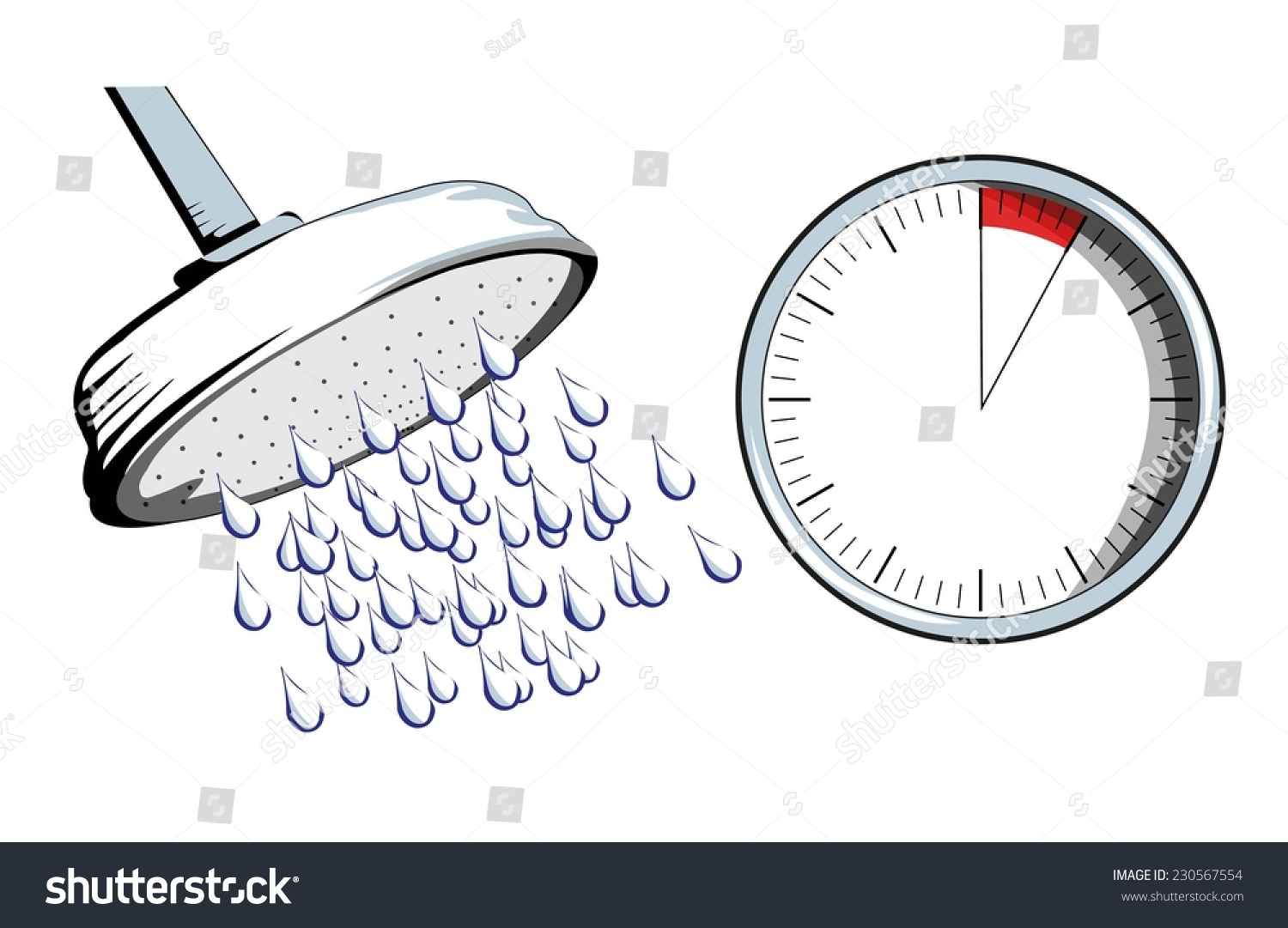 Shower Head With Timer Stock Vector Illustration 230567554 Shutterstock