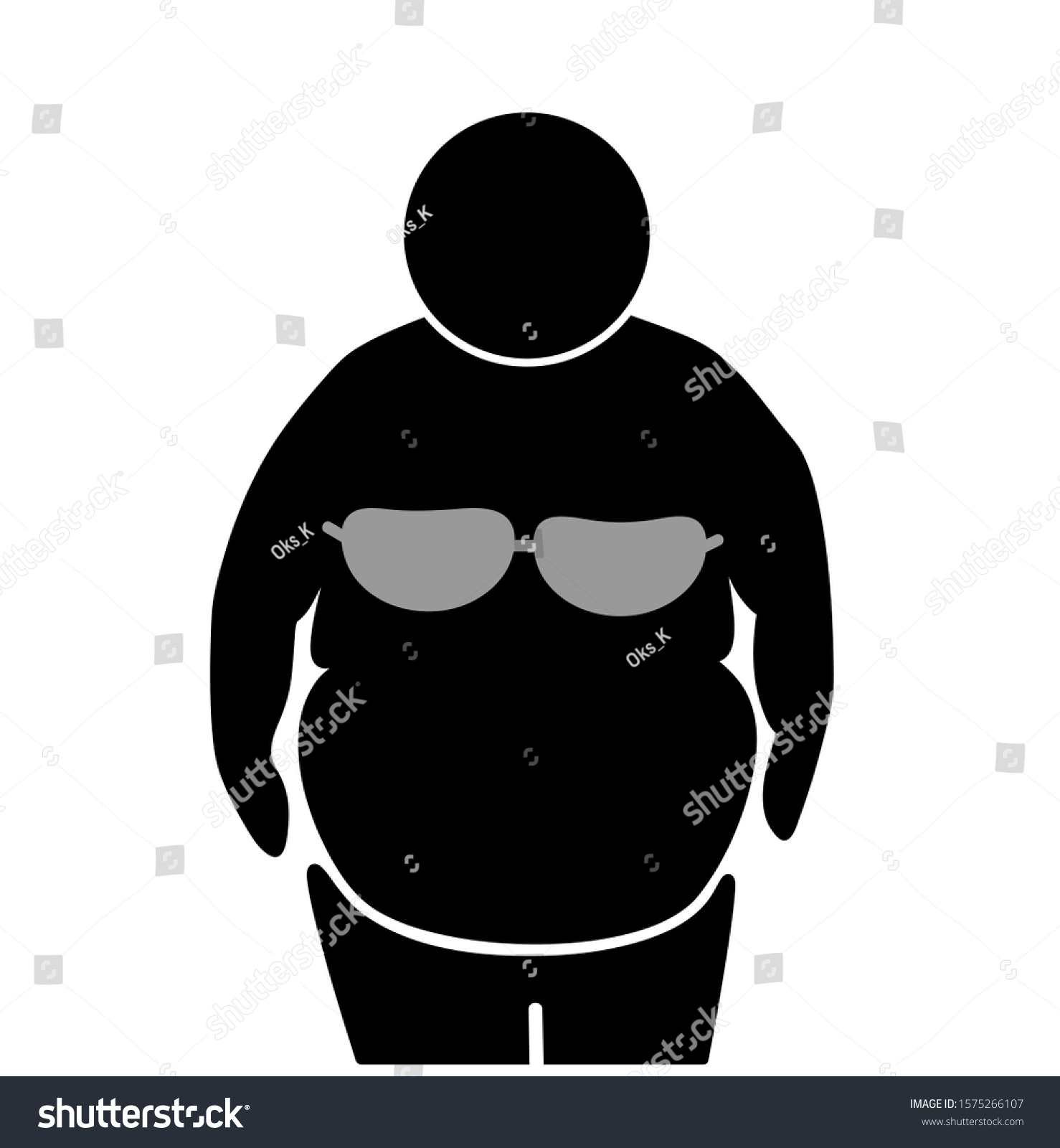 Silhouette Fat Woman Vector Illustration Stock Vektorgrafik