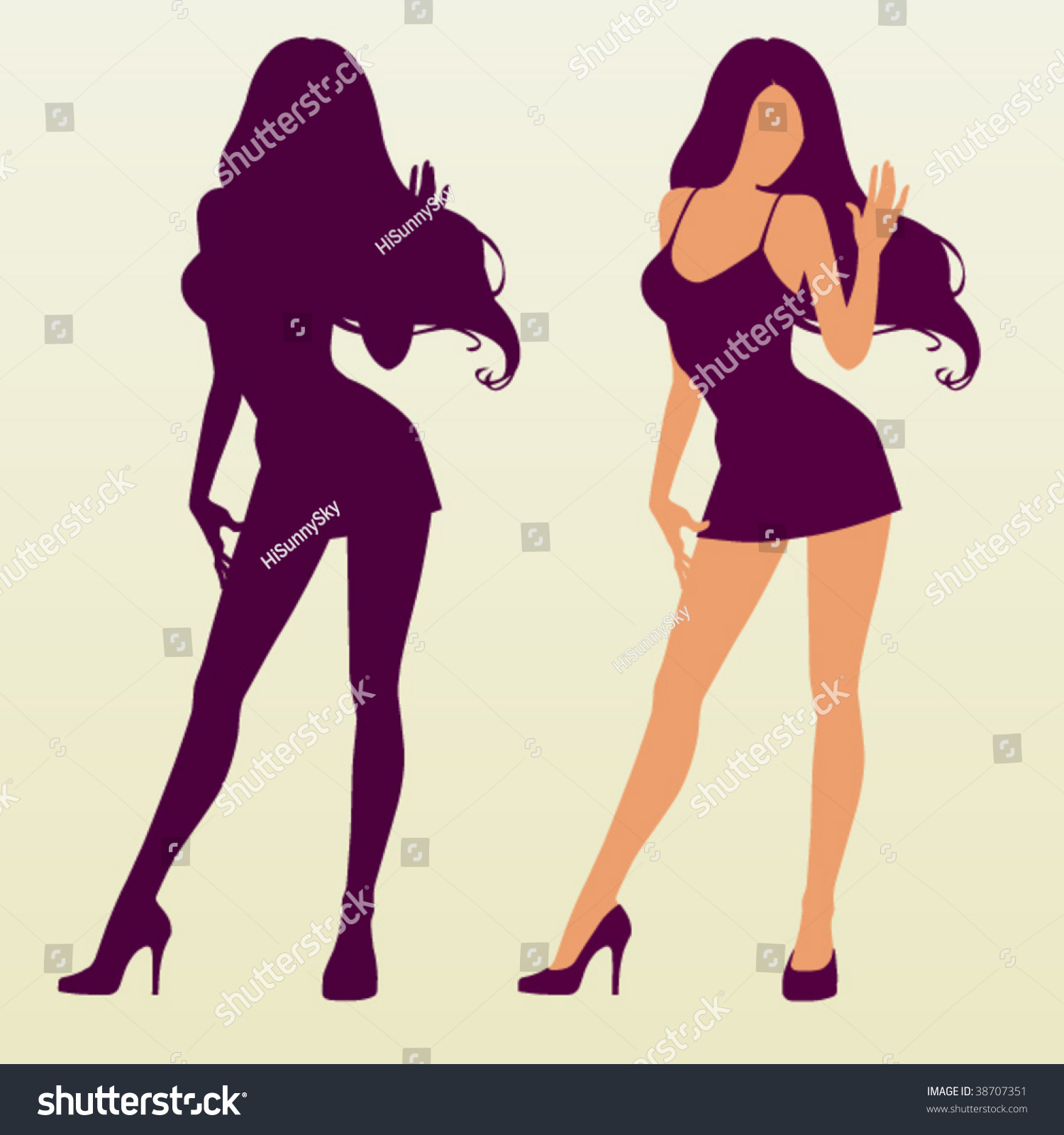 Silhouette Sexy Woman Stock Vector Royalty Free 38707351 Shutterstock