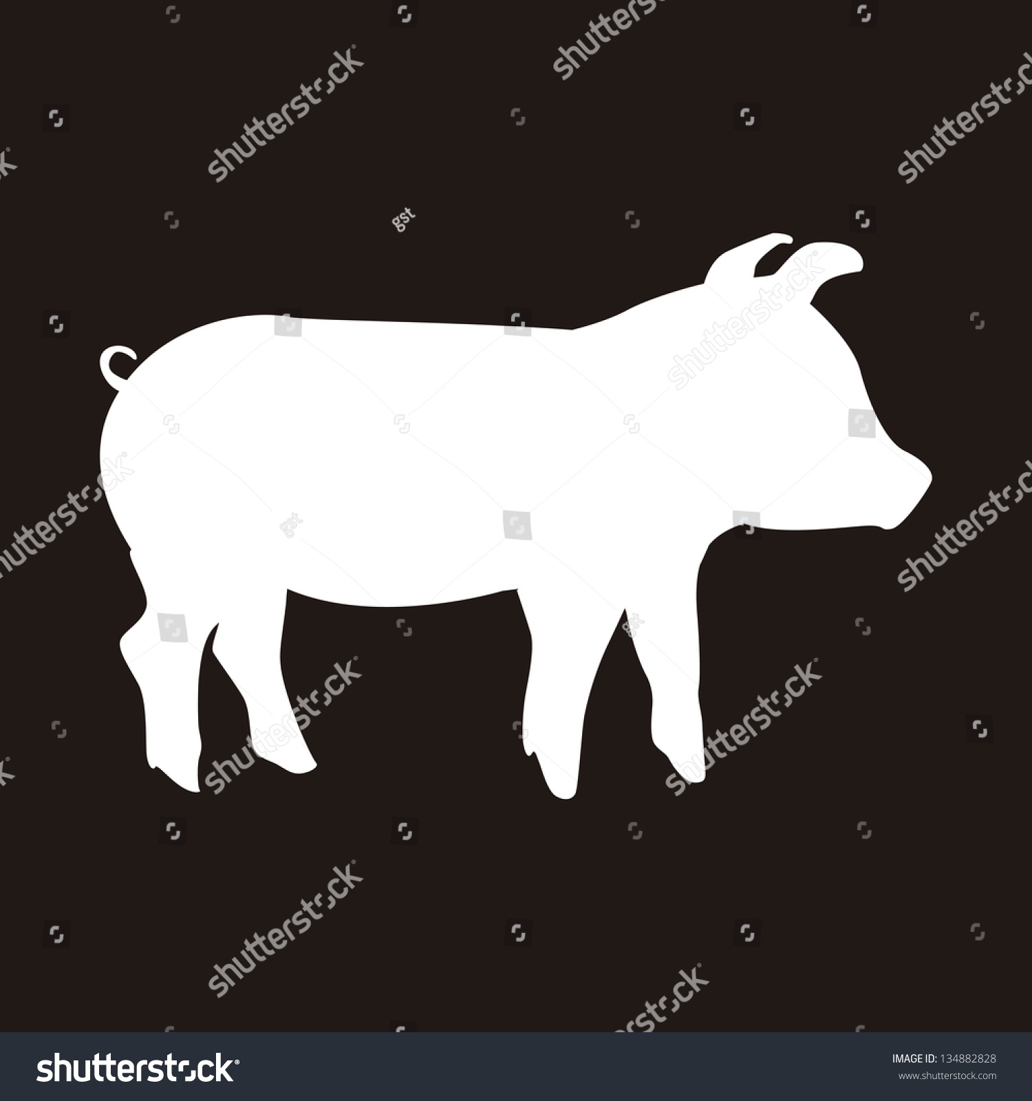 Silhouette Pork Over Black Background Vector Illustration 134882828 Shutterstock