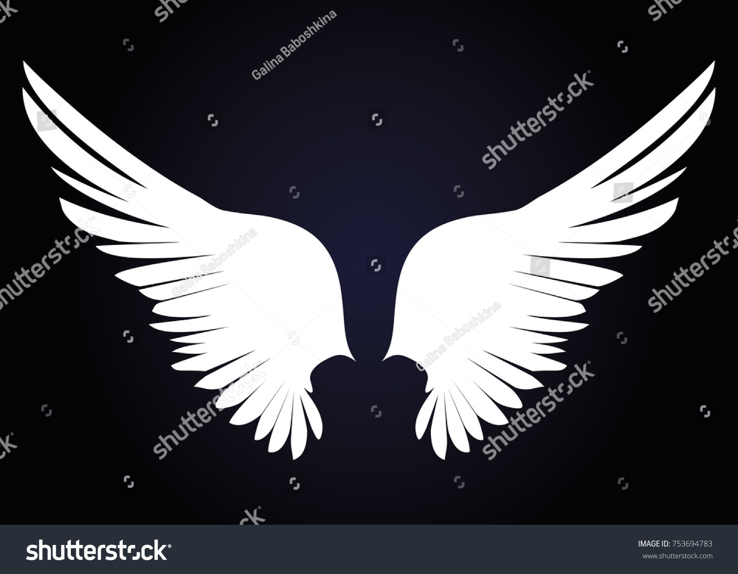 Silhouette Wings Vector Illustration On White Stock Vector Royalty