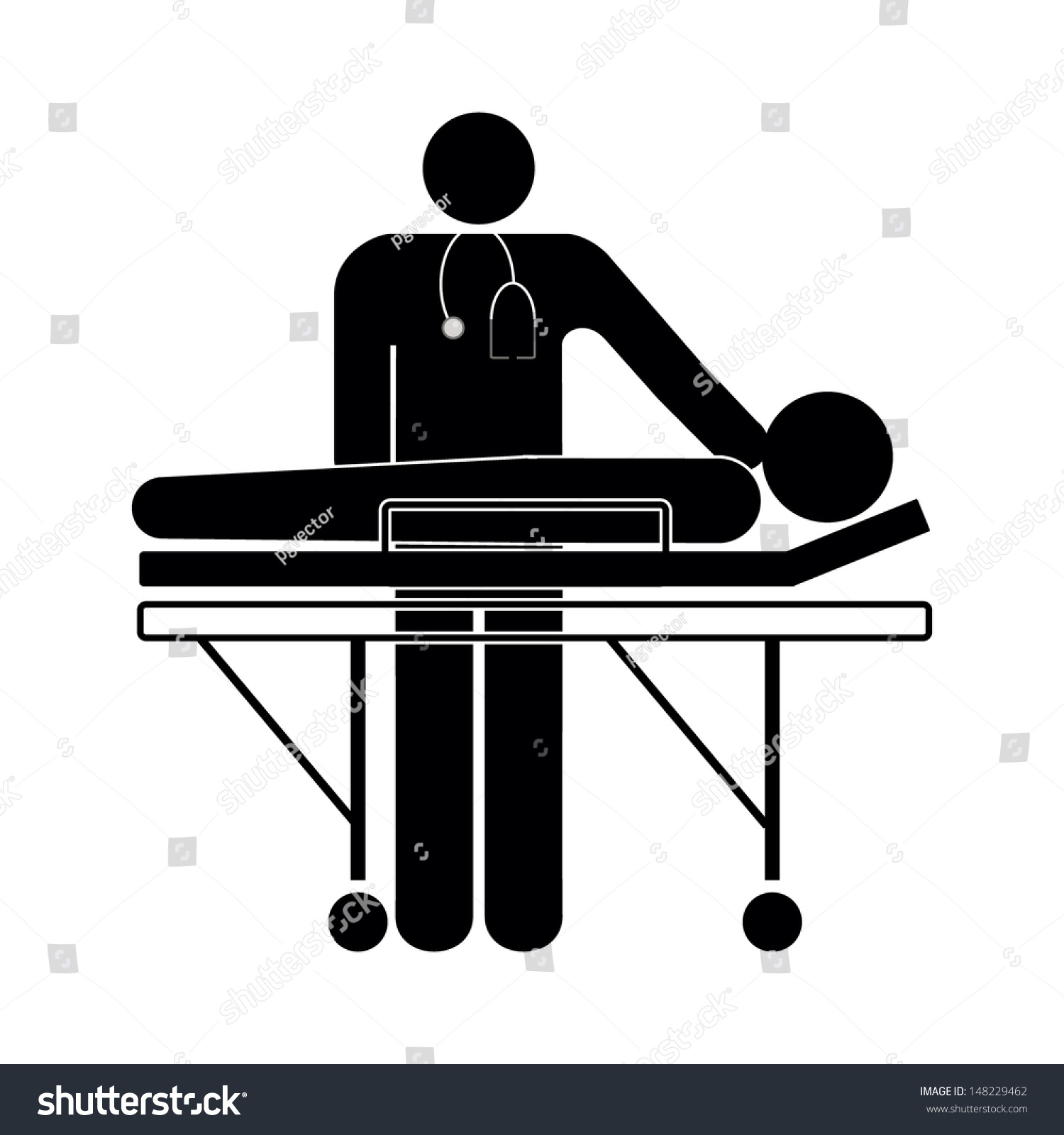 Silhouettes Medical Care Sick Injured On Stock Vector 148229462