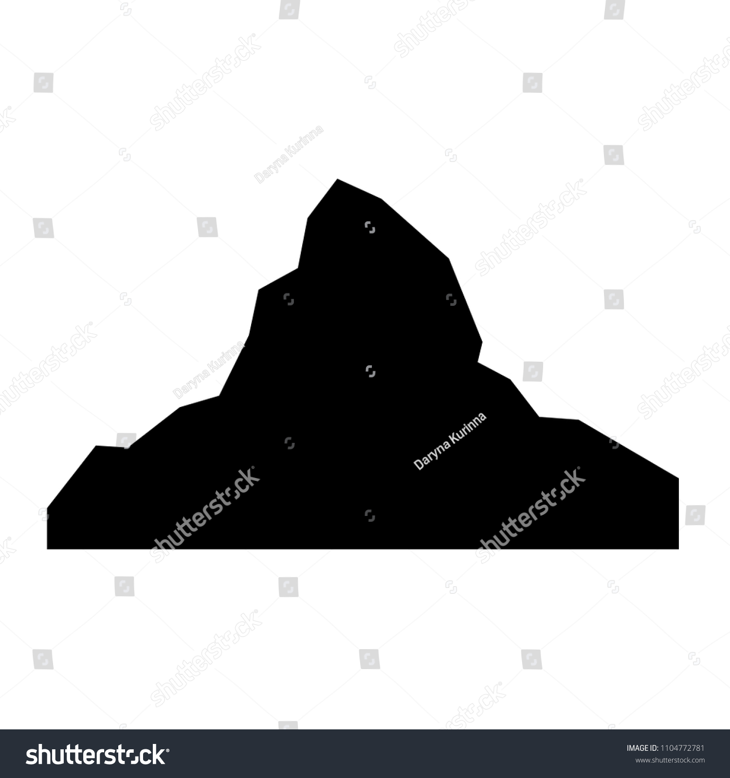 Silhouettes Matterhorn Vector Mountain Icon Rock Wektor Stockowy Bez Tantiem