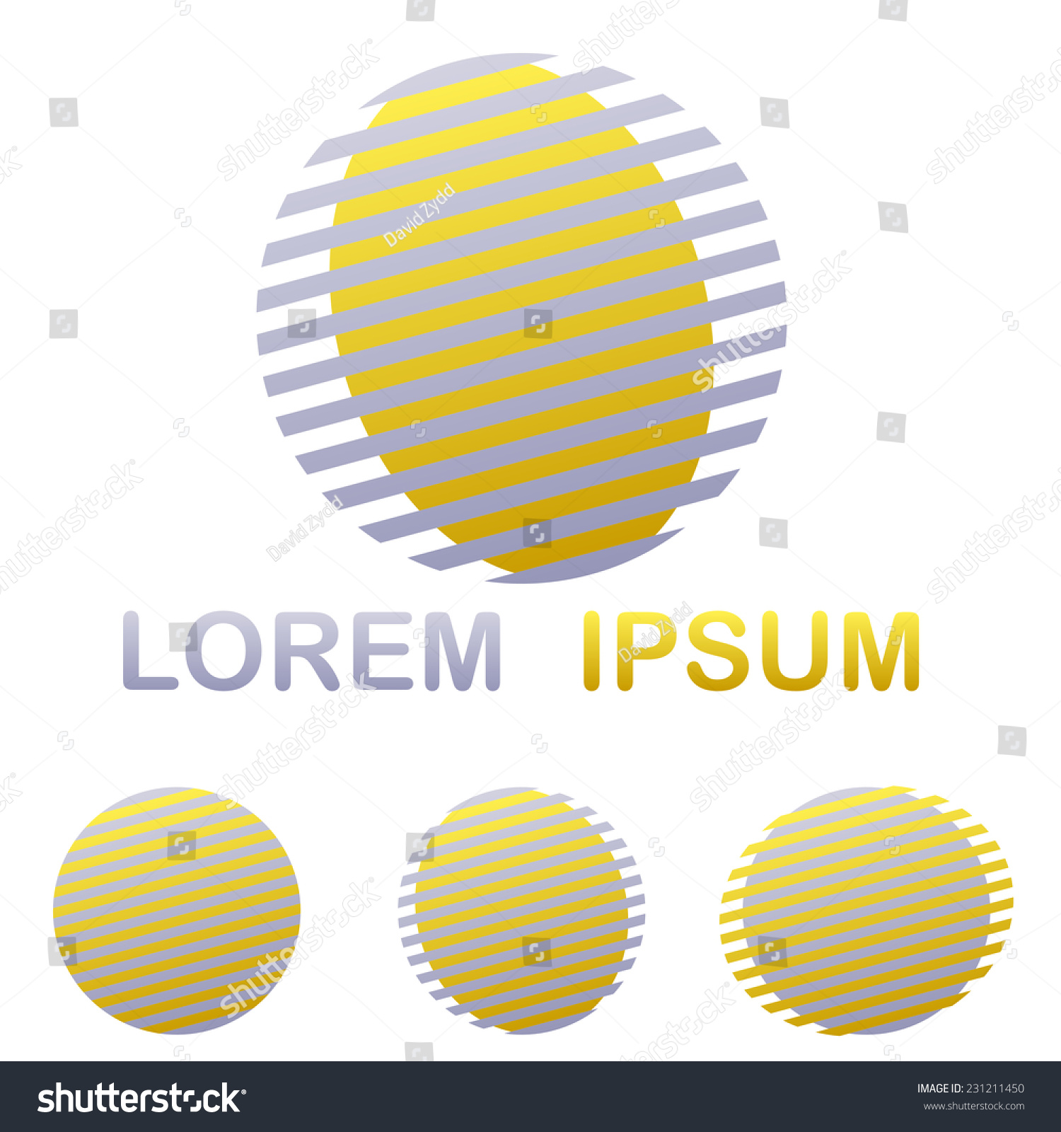 Silver Golden Striped Circle Company Logo Stock Vector 231211450