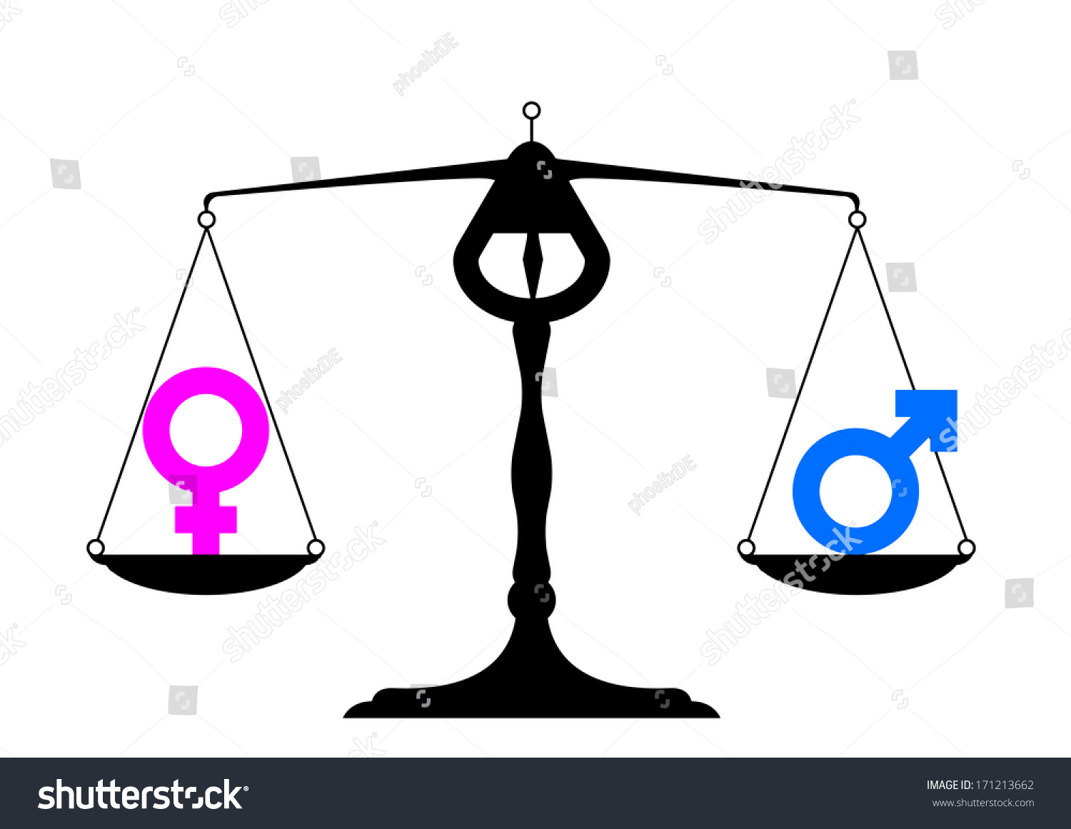 Simpe Illustration Balance Icons Man Woman Stock Vector 171213662