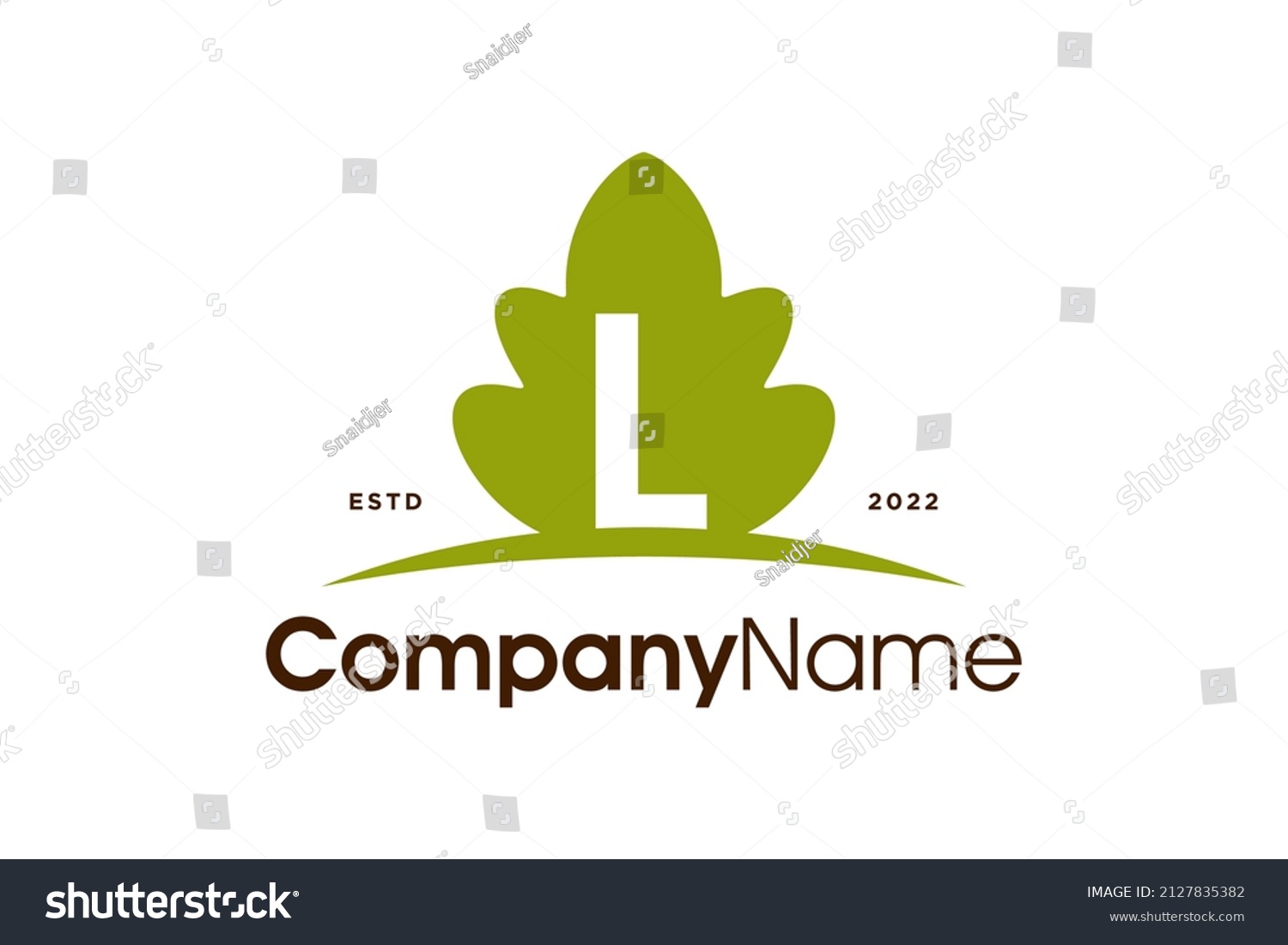 Simple Clean Illustration Logo Design Initial Stock Vector Royalty