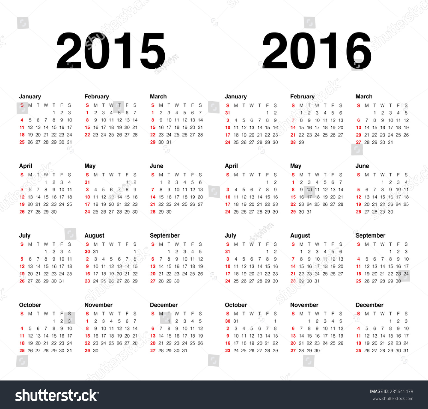 simple calendar 2015