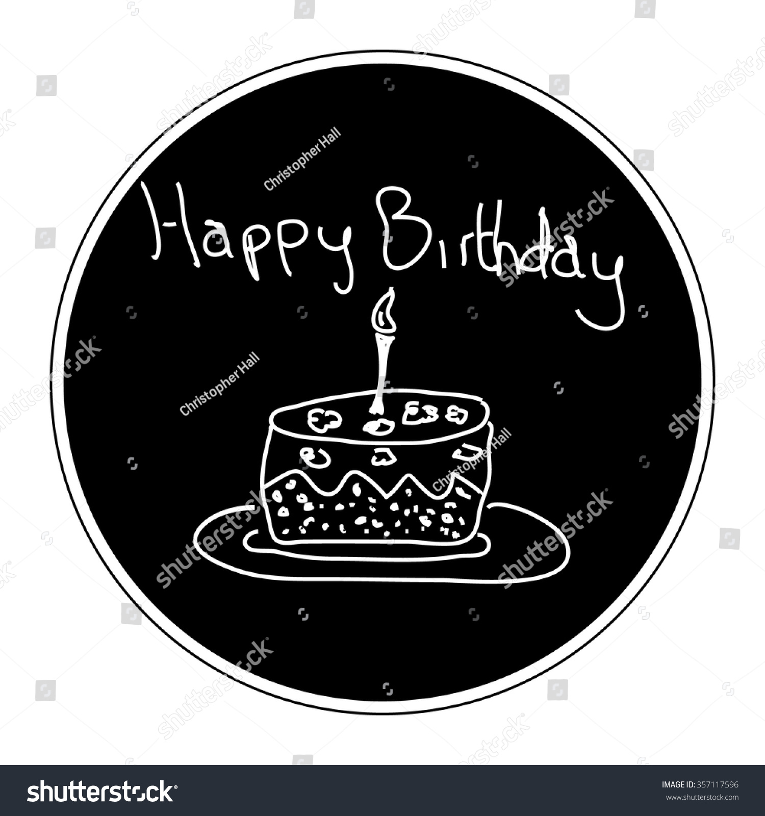 Simple Hand Drawn Doodle Birthday Cake Stock Vector Royalty Free