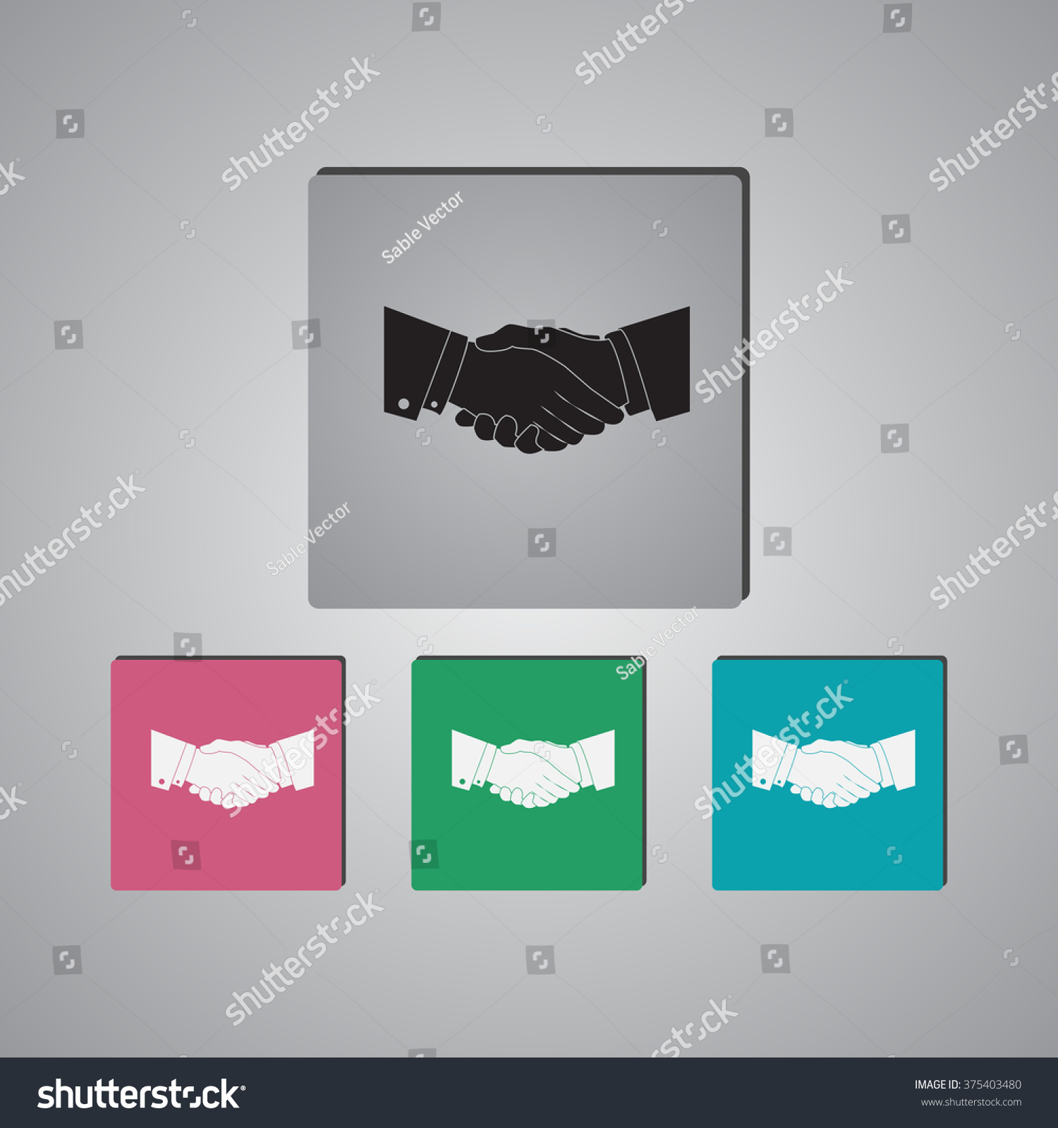 Simple Icon Handshake Sign Stock Vector Royalty Free 375403480