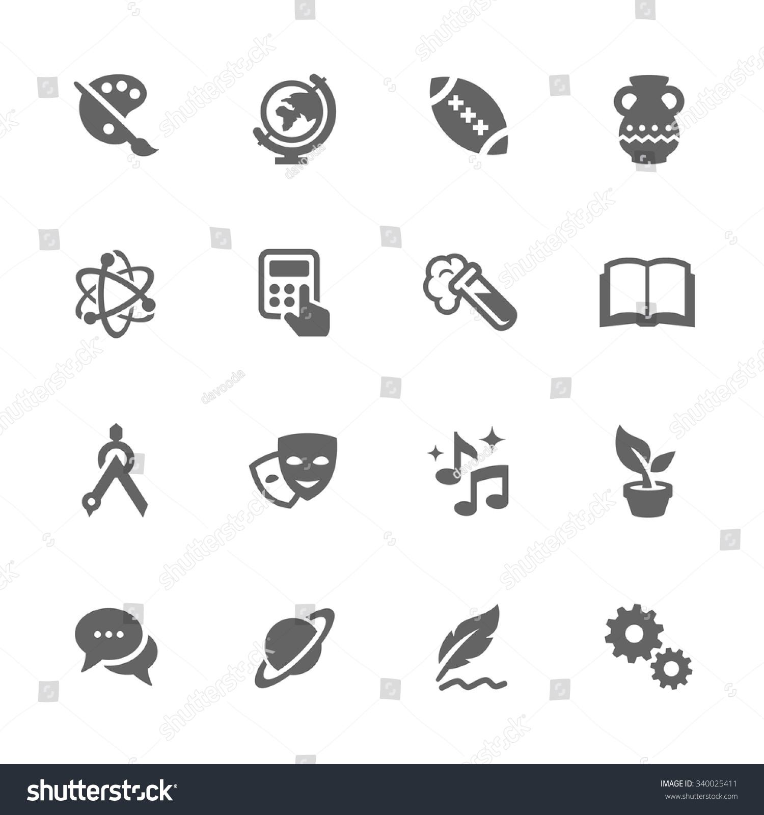 Simple Set of School Subject Related Vector Icons Contains such icons as art math music and more Modern vector pictogram collection Simple Set of School Subject Related Vector Icons Contains such icons as art math music and more Modern vector pictogram collection