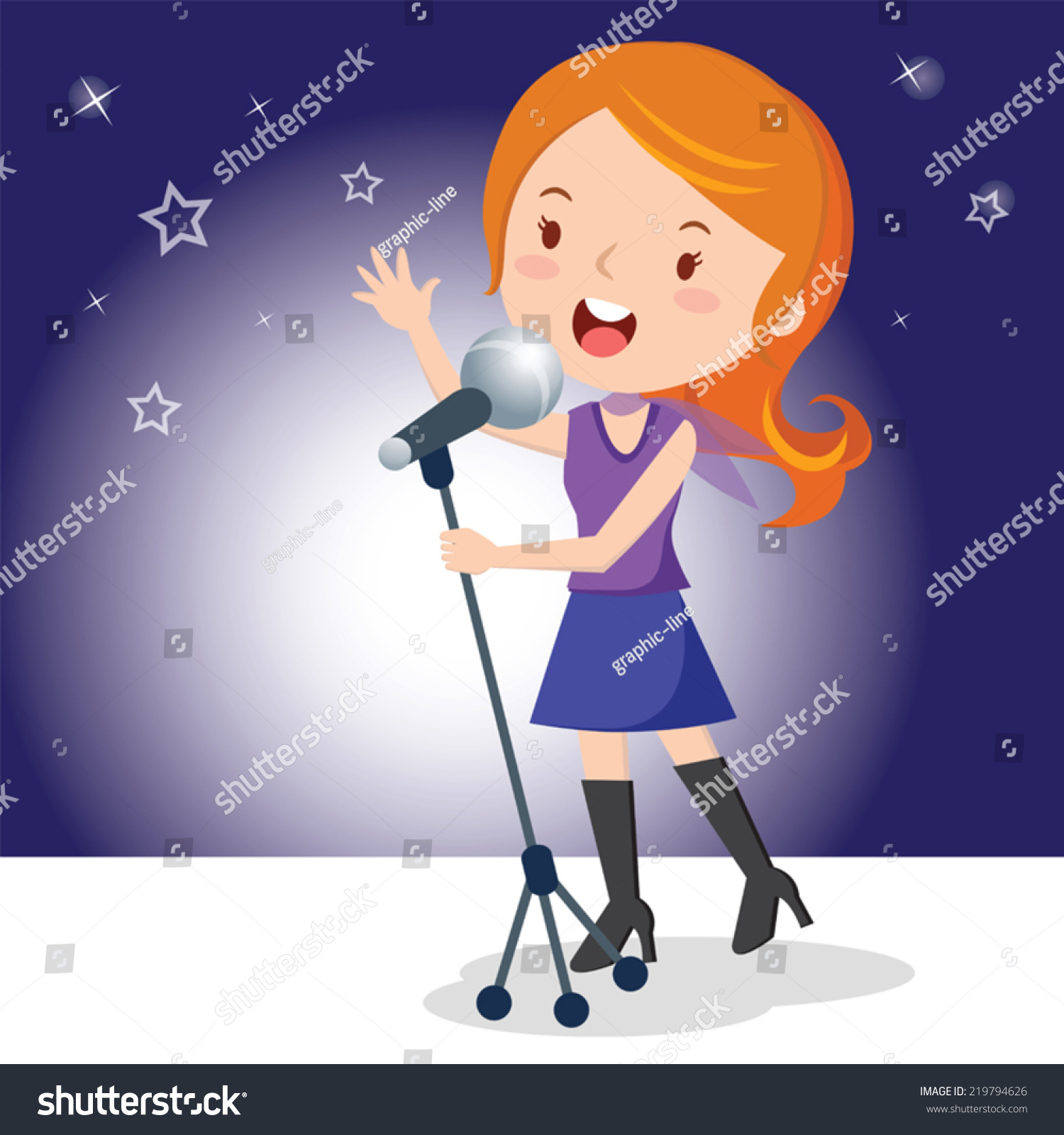 Singer Pop Singer Pop Star Stock Vector 219794626 Shutterstock