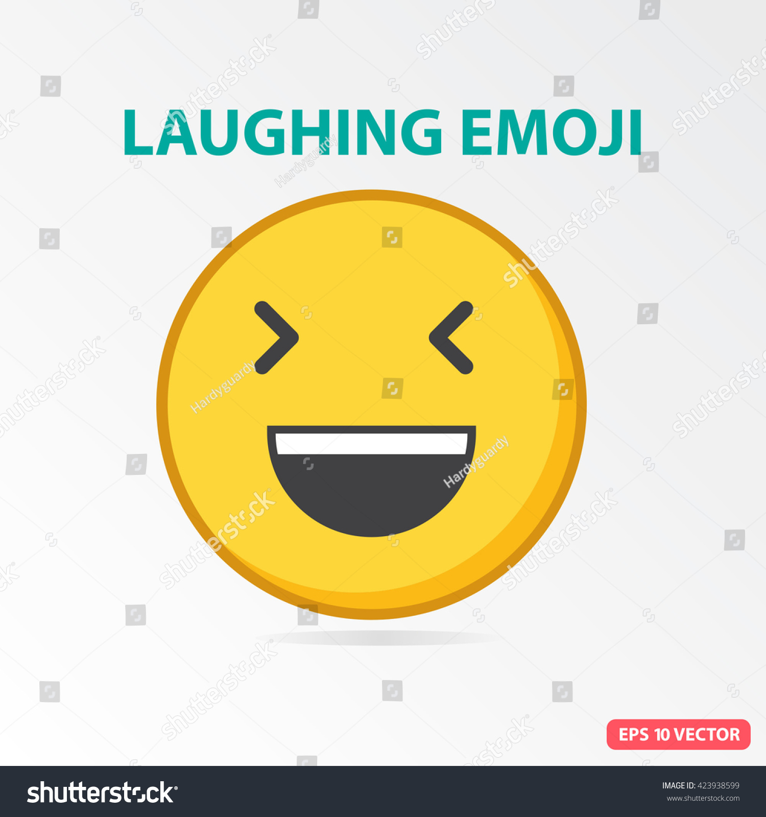 Vektor Stok Single Laughing Emoji Isolated Vector Illustration Tanpa