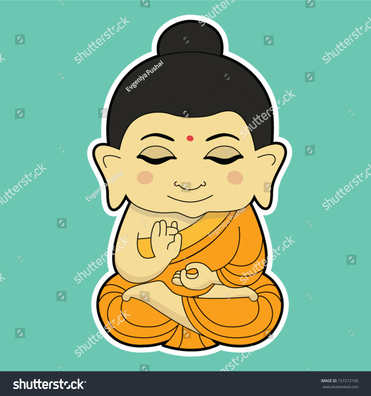 Sitting Buddha Stock Vector Illustration 157273190 : Shutterstock