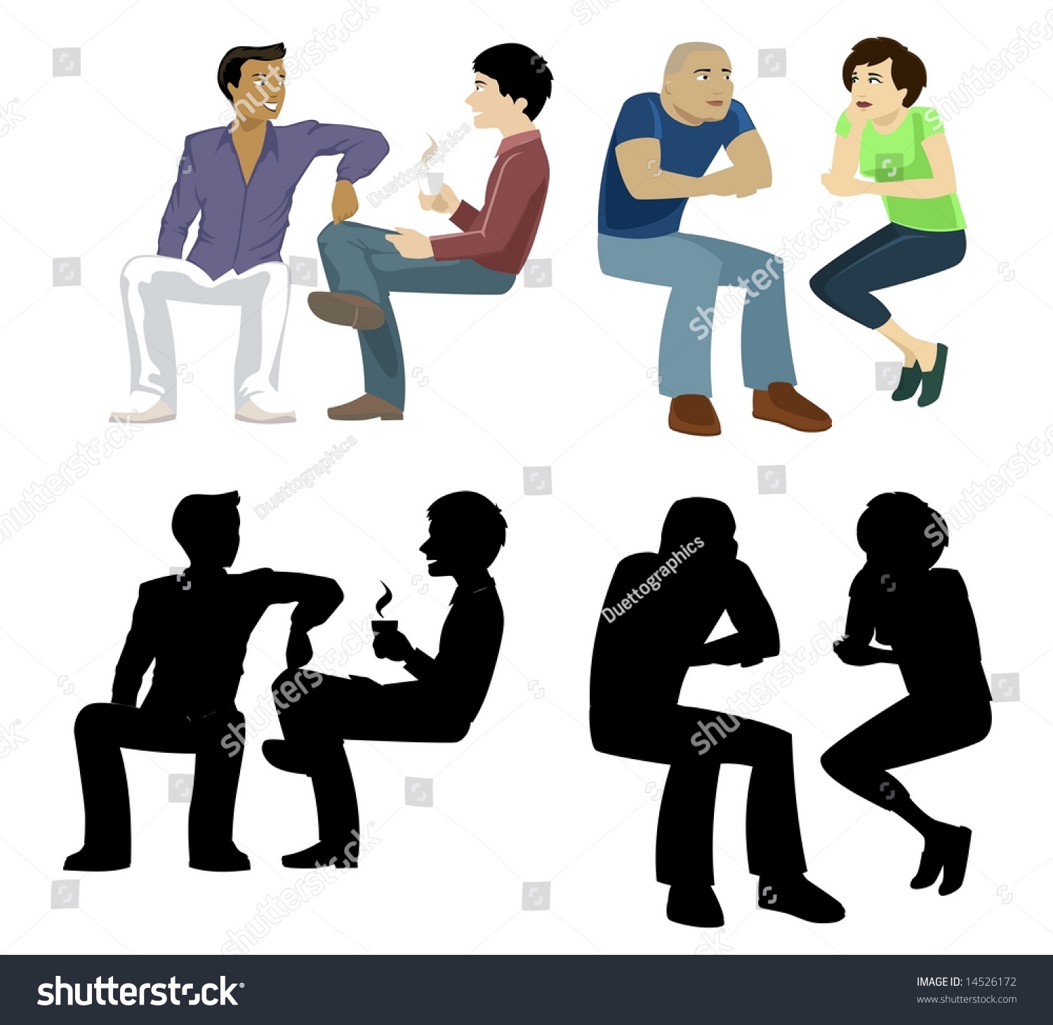 Sitting People Collection 1- Vector - 14526172 : Shutterstock