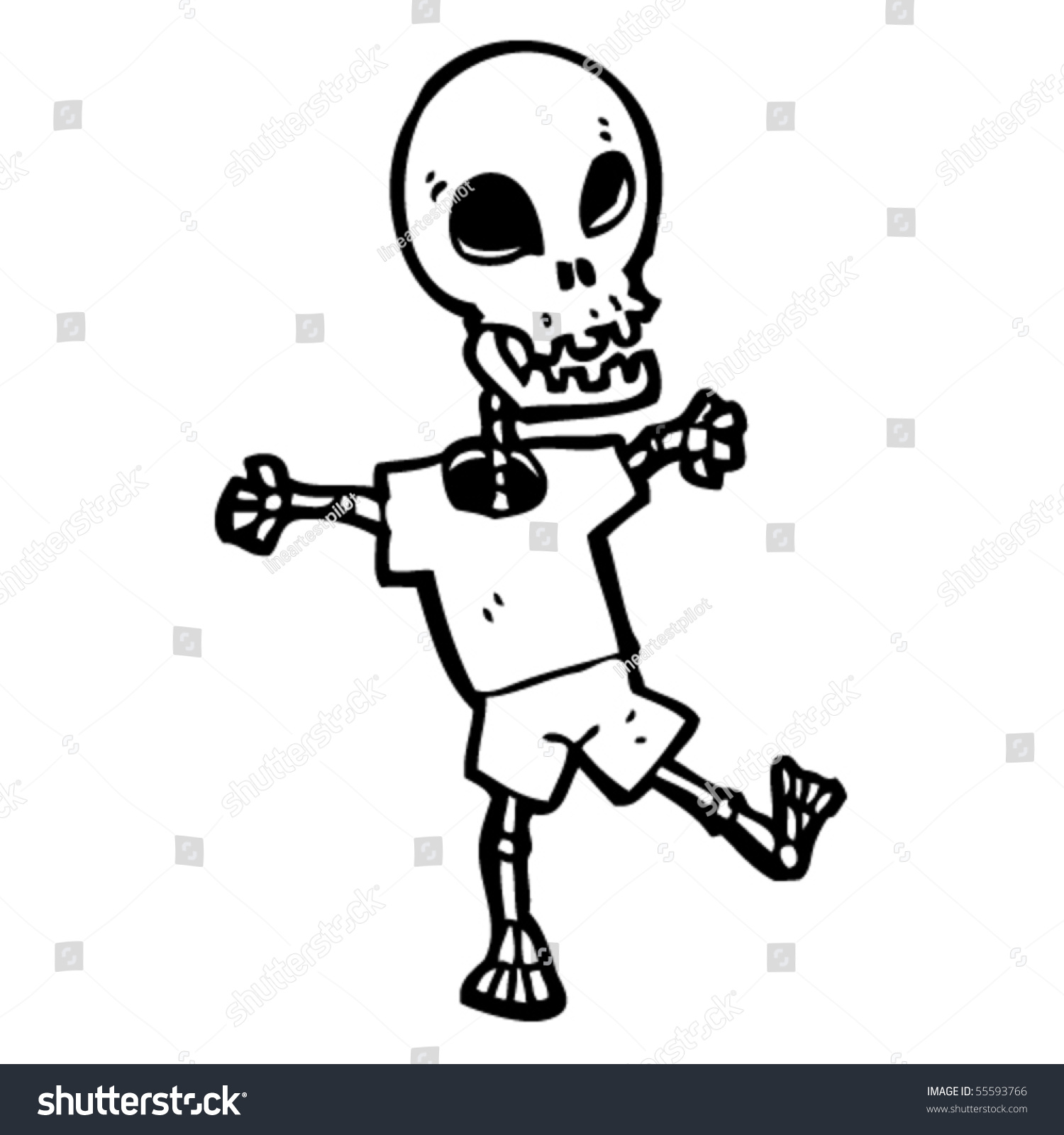 Skeleton Cartoon Stock Vector 55593766 - Shutterstock