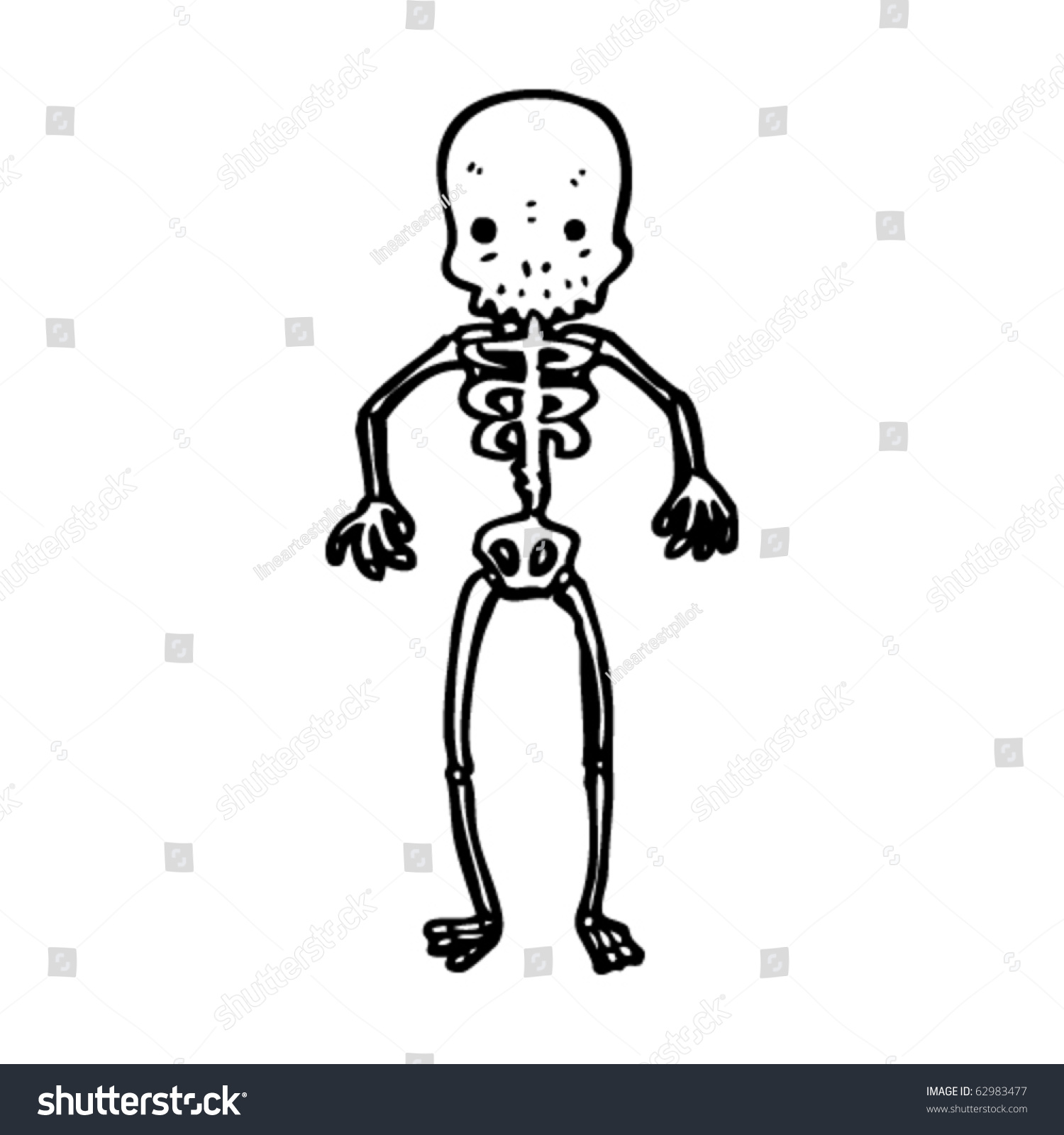 Skeleton Cartoon Stock Vector 62983477 - Shutterstock