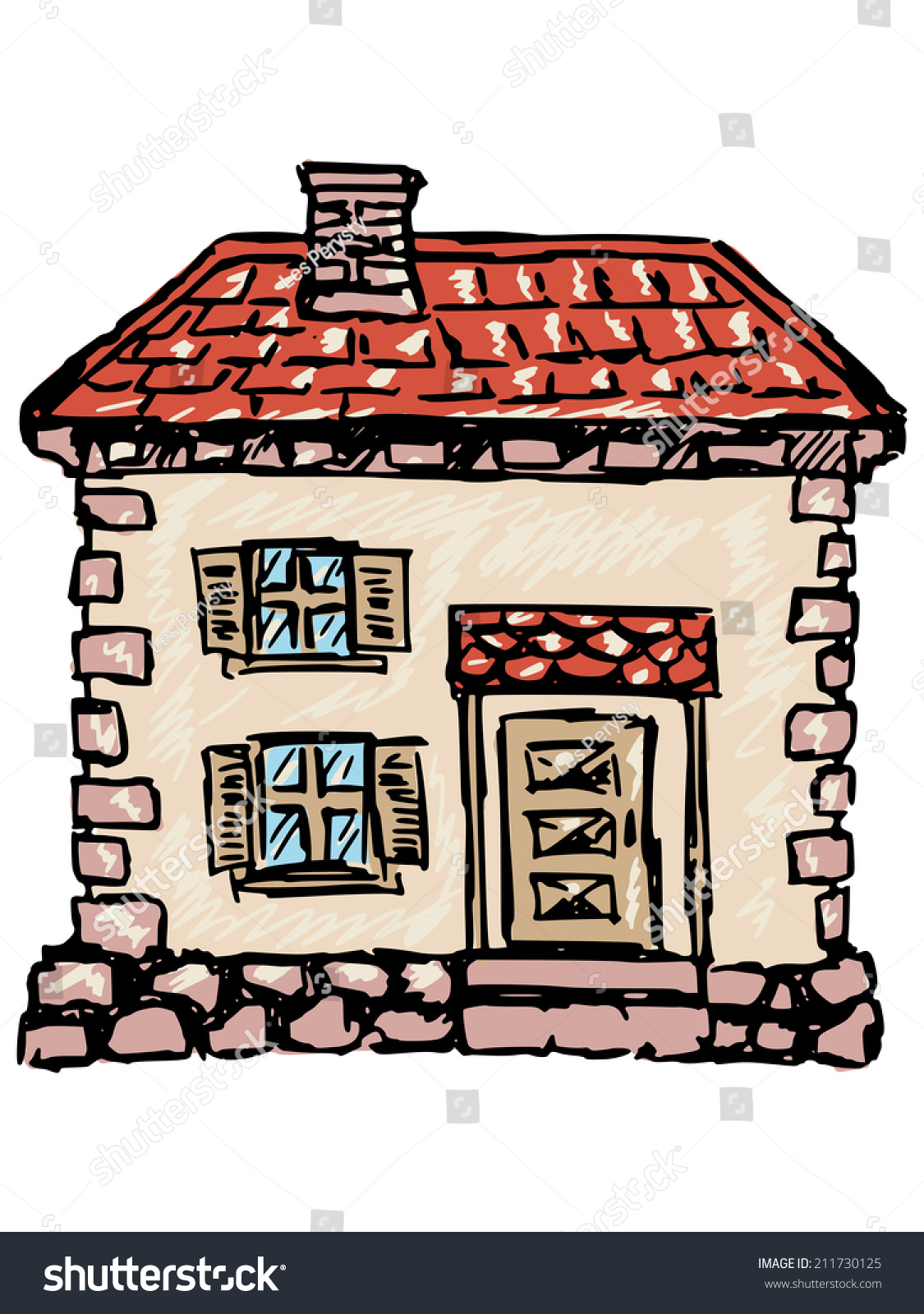 Sketch, Doodle Illustration Of Old House - 211730125 : Shutterstock