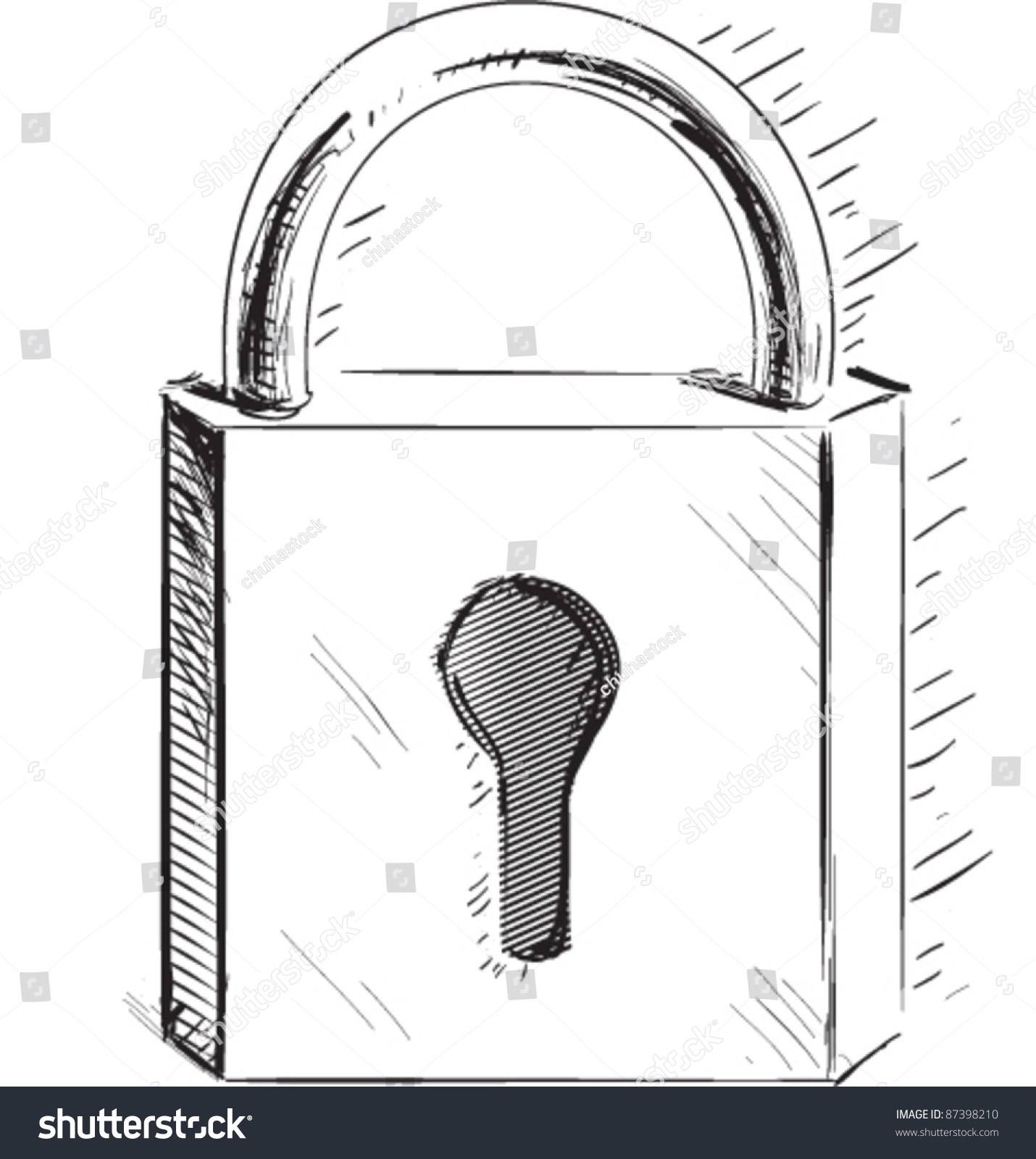 Sketch Door Lock Icon Stock Vector 87398210 Shutterstock