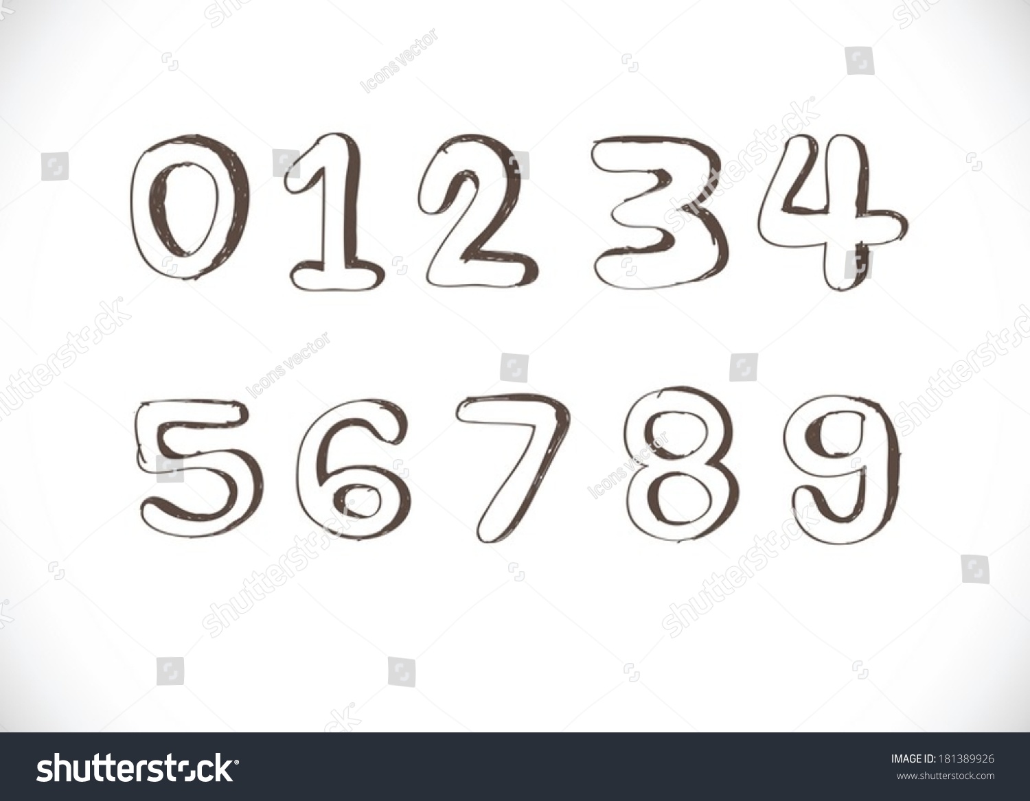 Sketch Numbers Mathematics Symbols vector de stock libre de regalías