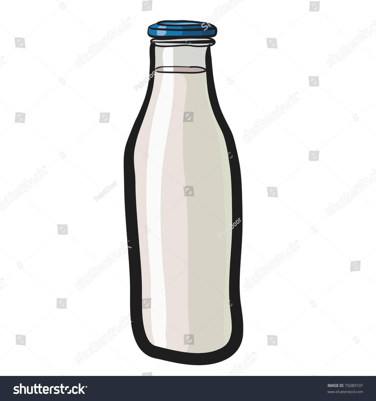 Sketch Bottle Milk Stock Vector 75089107 - Shutterstock