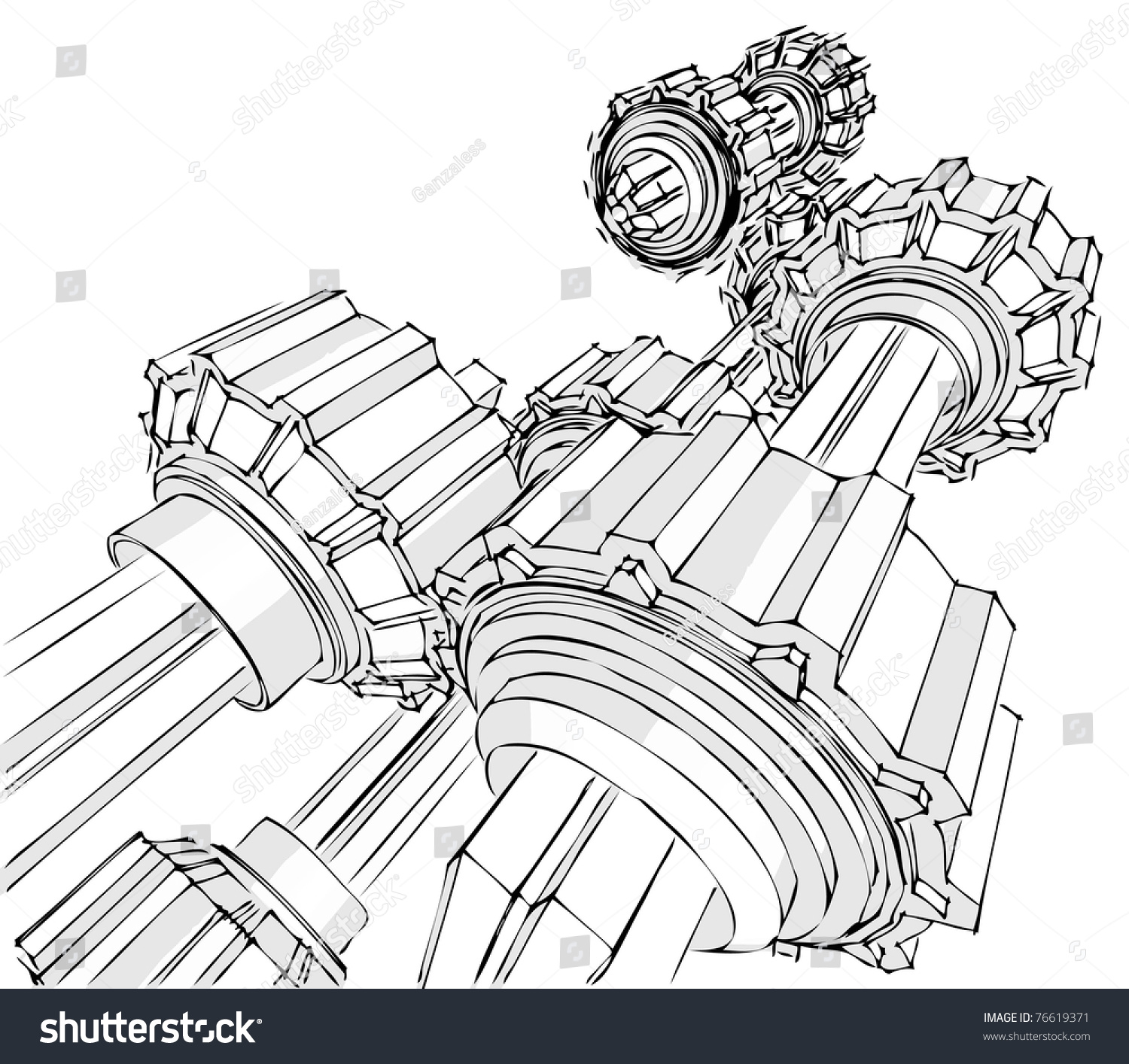 Sketch Transmission Stock Vector 76619371 Shutterstock