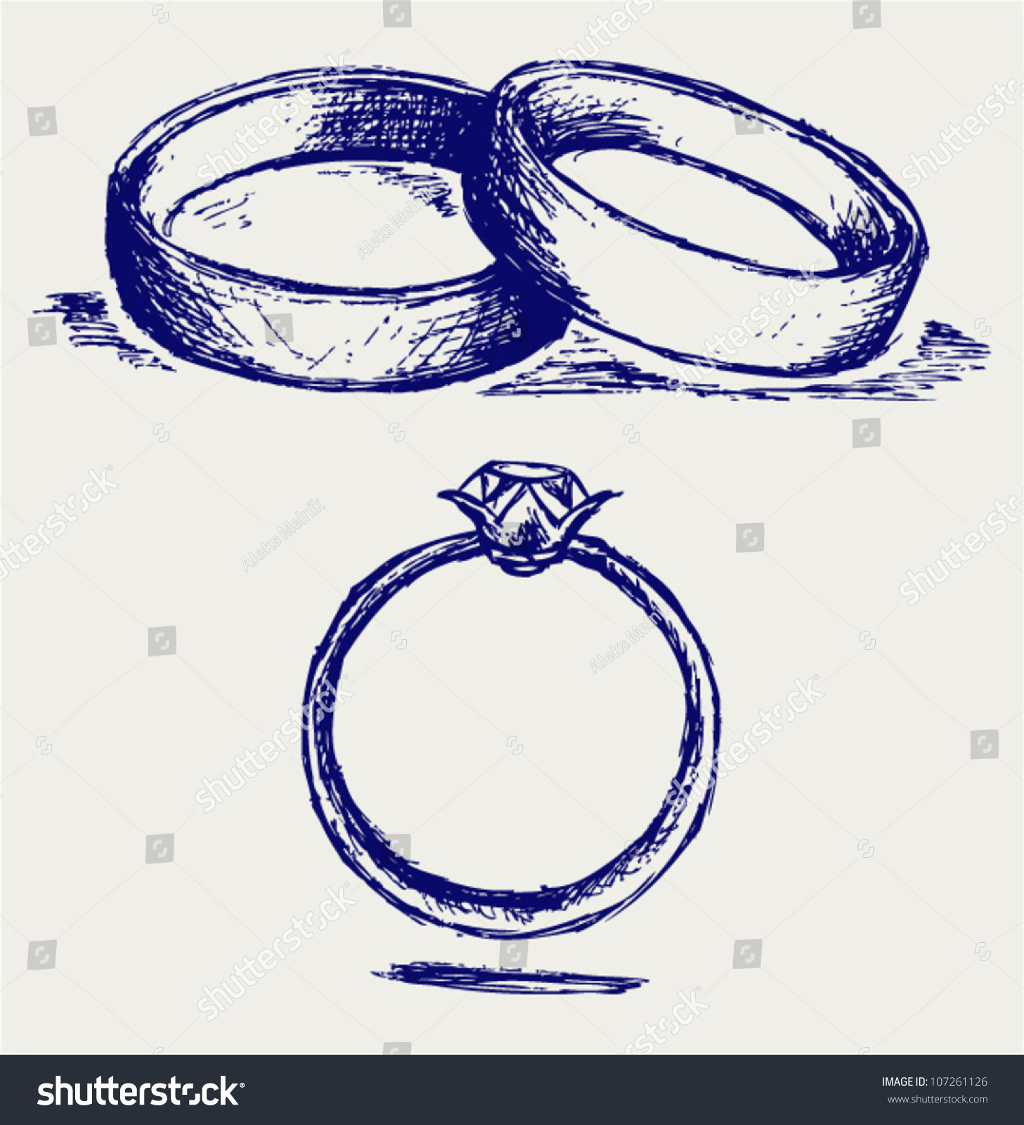 Sketch Pencil Wedding Rings Stock Vector 107261126 Shutterstock