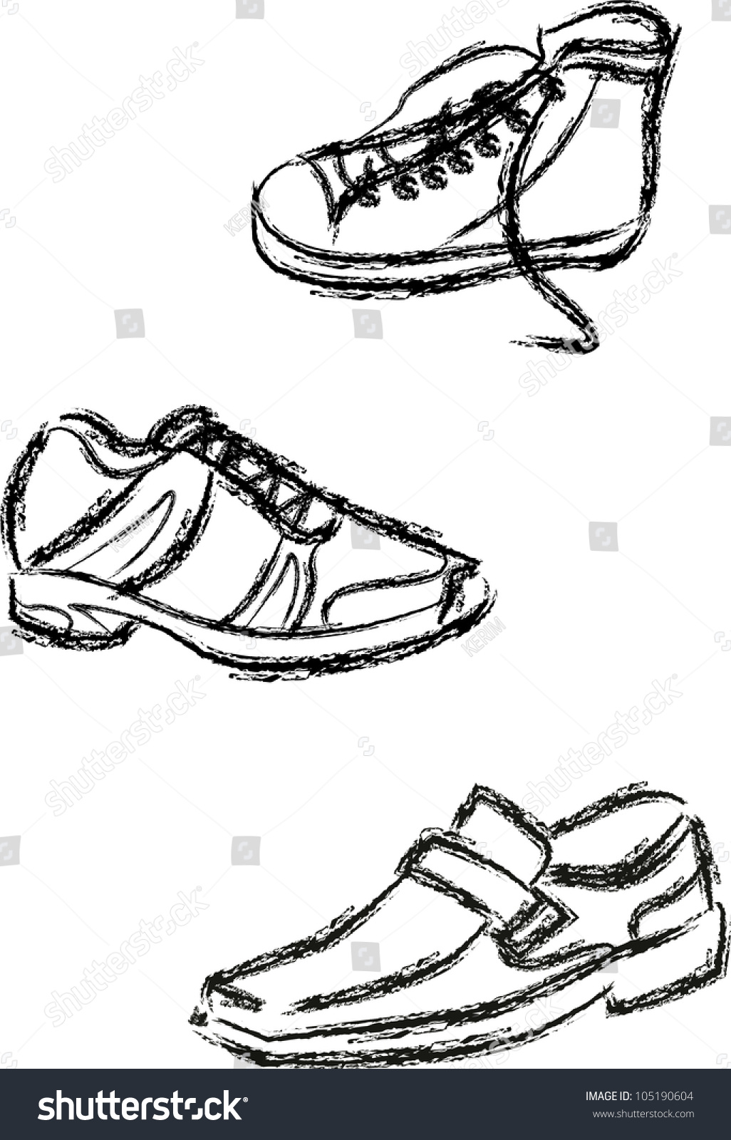 Sketch Shoes Icon Stock Vector Illustration 105190604 : Shutterstock