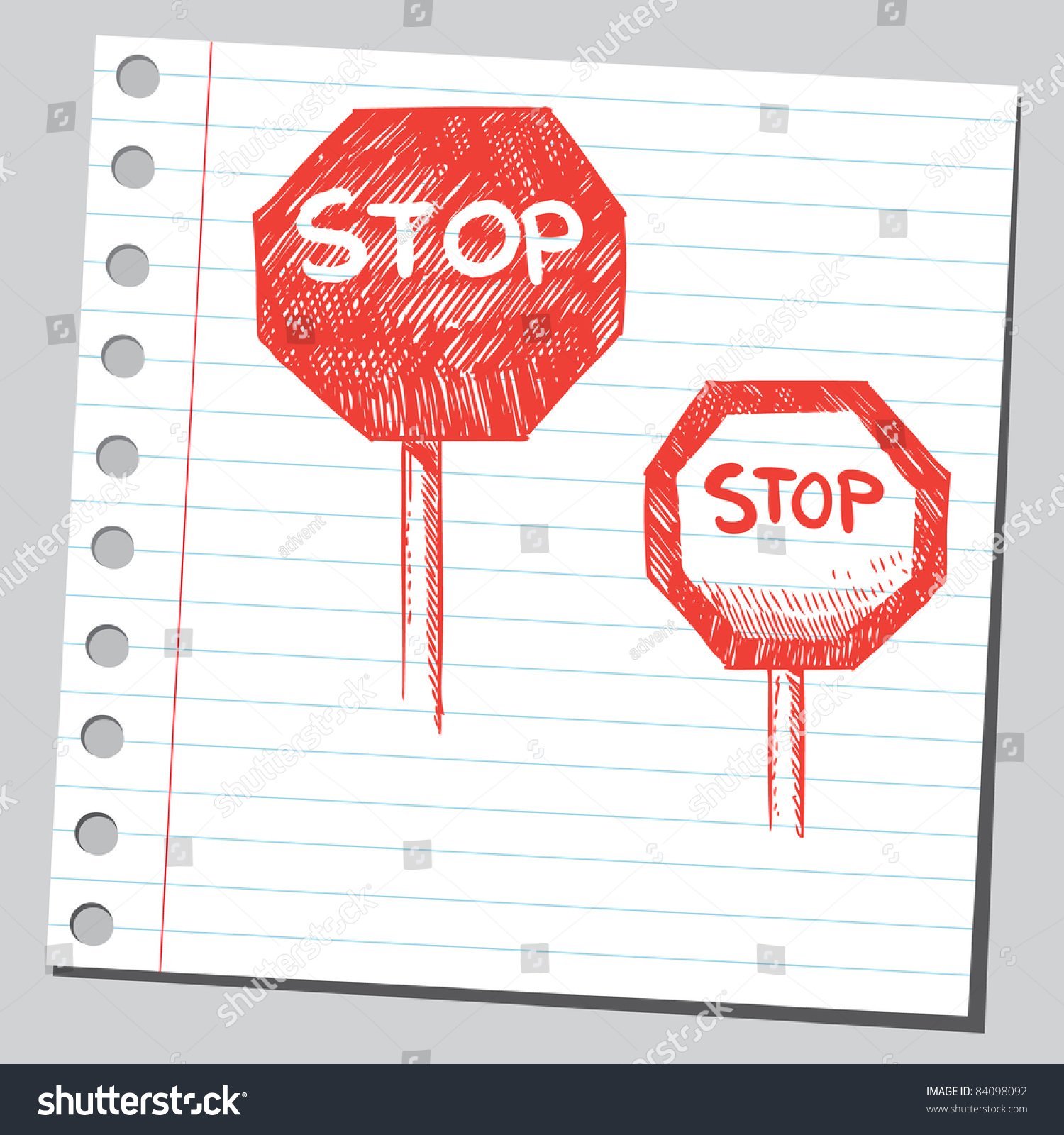 Sketchy Illustration Of A Stop Sign Shutterstock