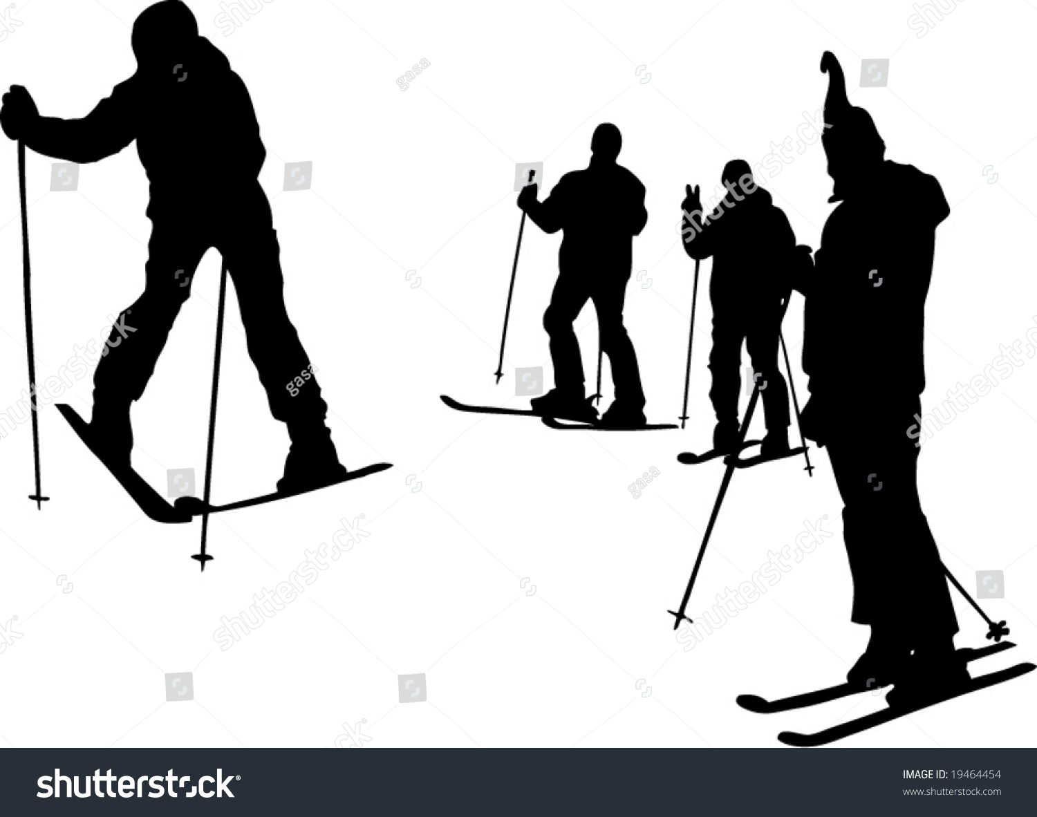 Ski Silhouette Stock Vector Illustration 19464454 : Shutterstock