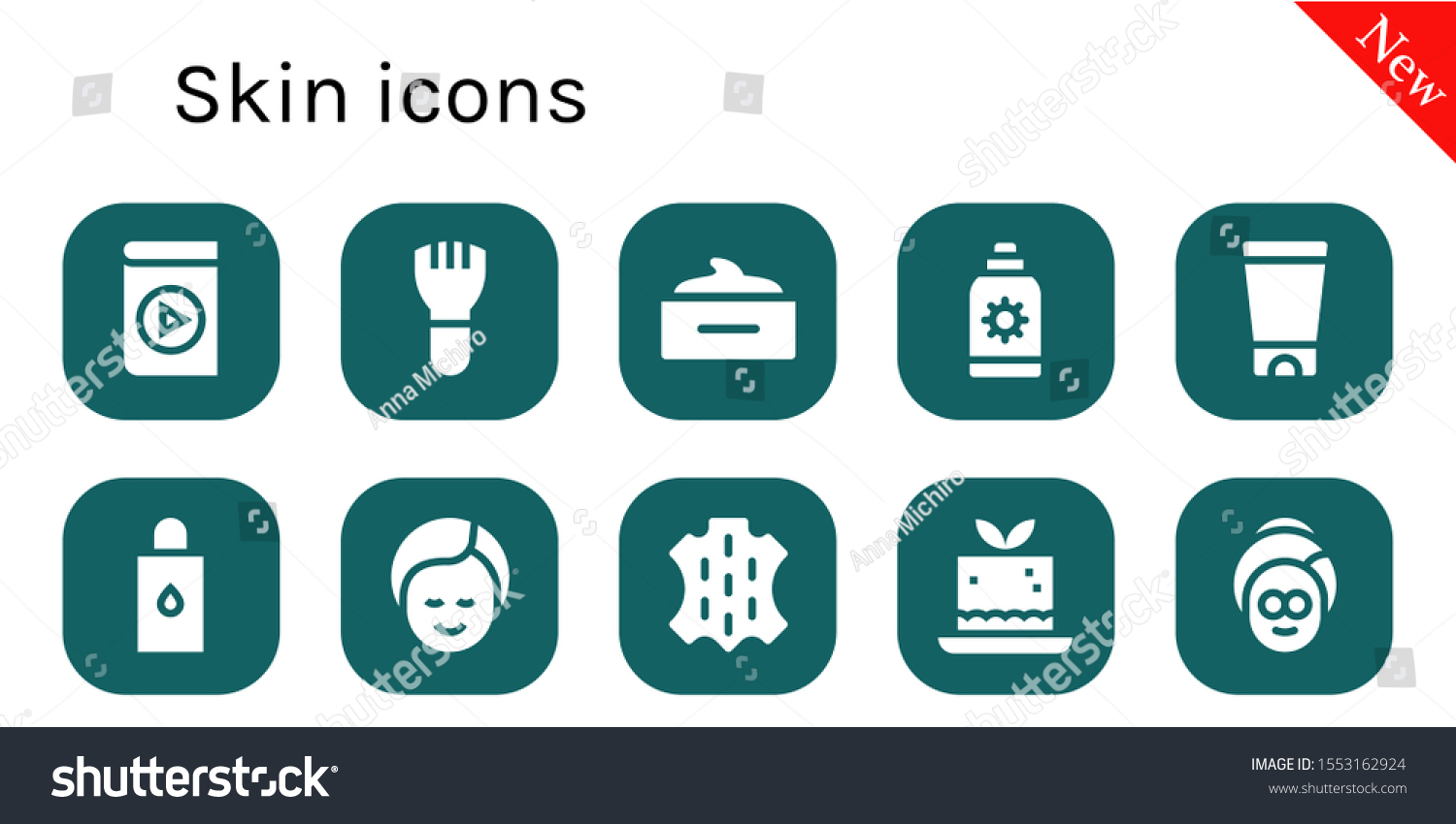 Skin Icon Set Filled Skin Stock Vector Royalty Free