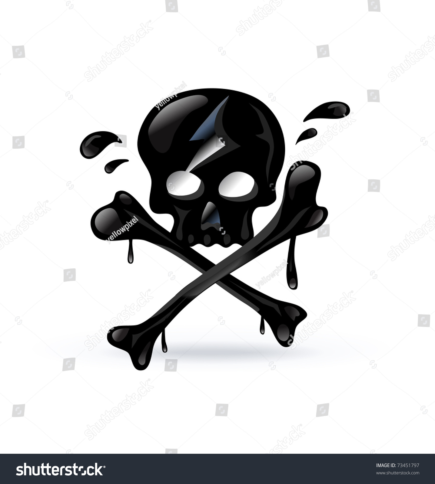 Skull And Crossbones Illustration On White - 73451797 : Shutterstock