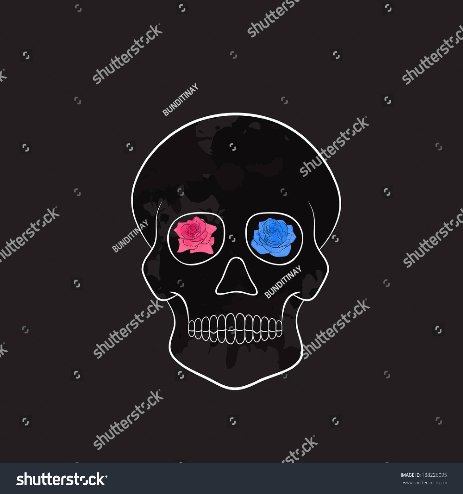 Skull Rose Vector Stock Vector Royalty Free