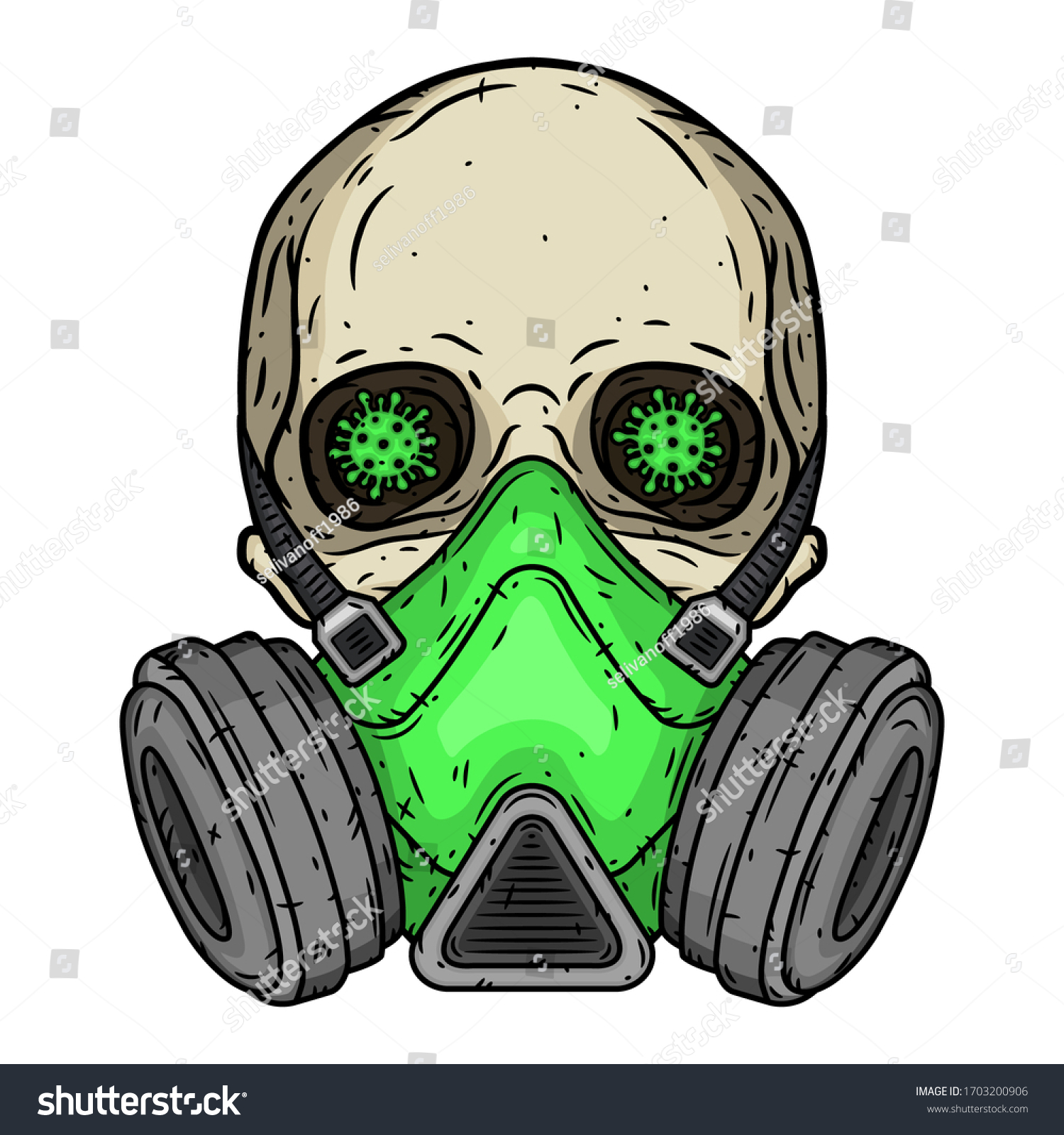 Skull Skull Gas Mask Skull Respirator Stock Vector Royalty Free