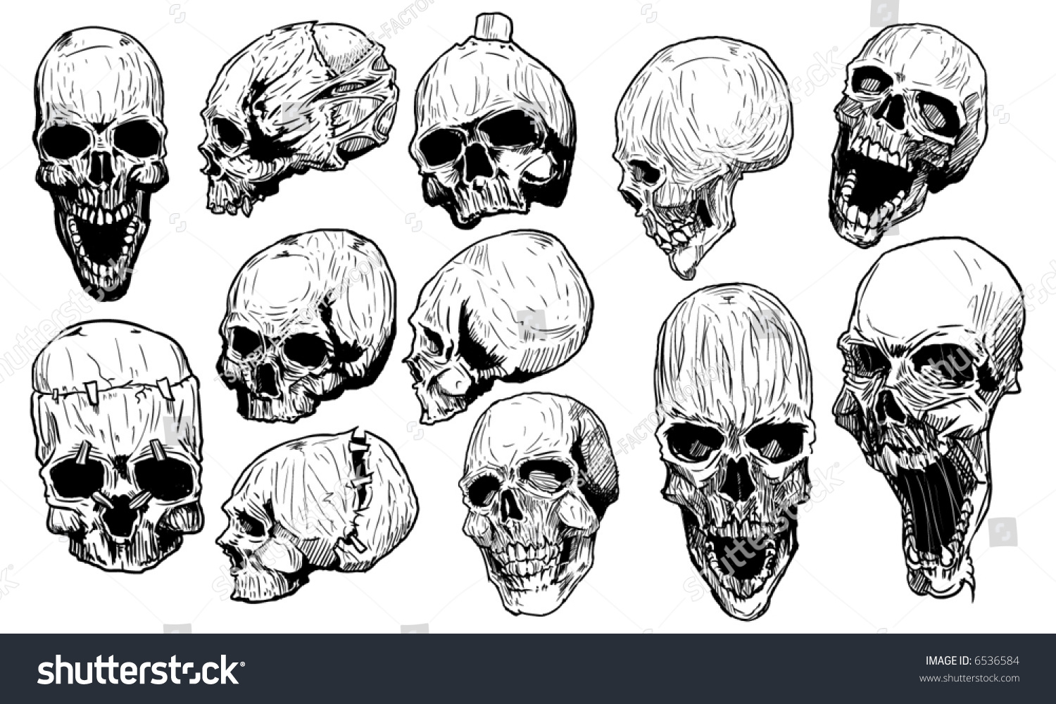 Skulls Vector Set - 6536584 : Shutterstock