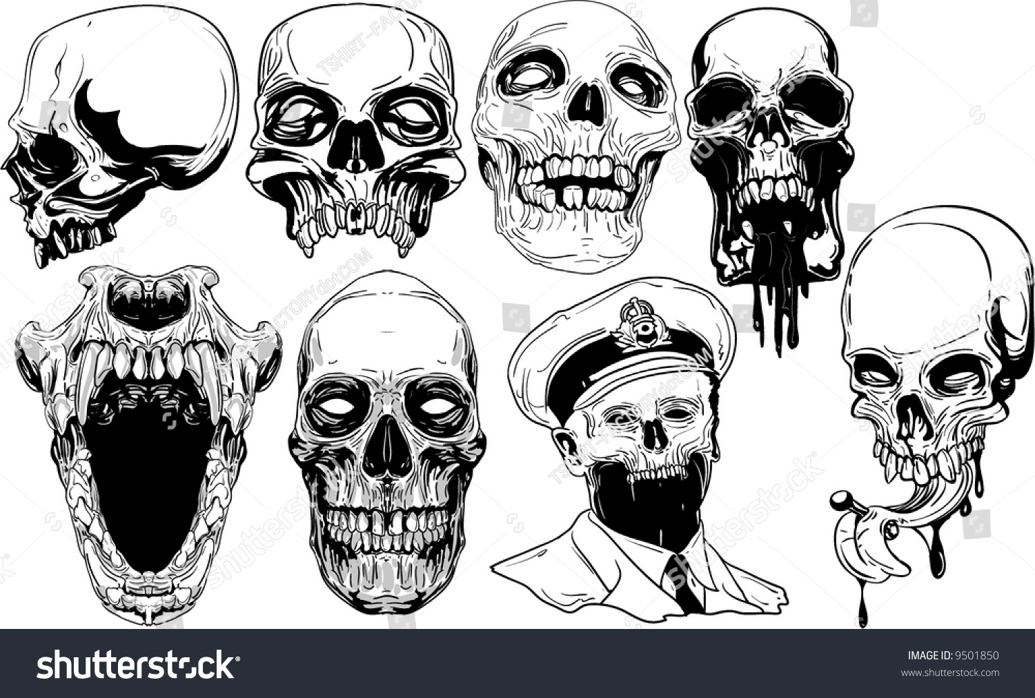 Skulls Vector Set - 9501850 : Shutterstock