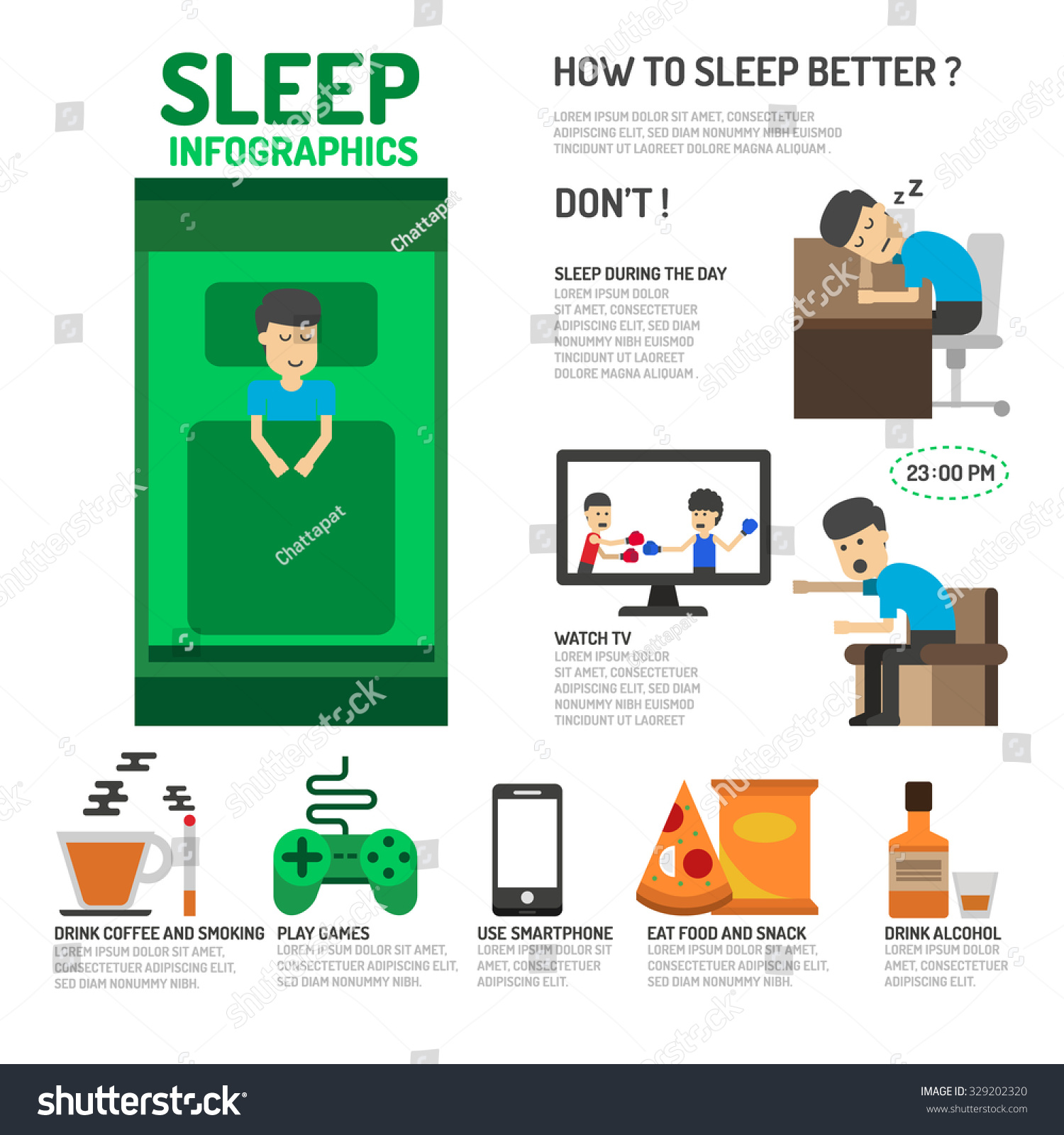 Sleep Infographics. How To Sleep Better. Stock Vector Illustration ...