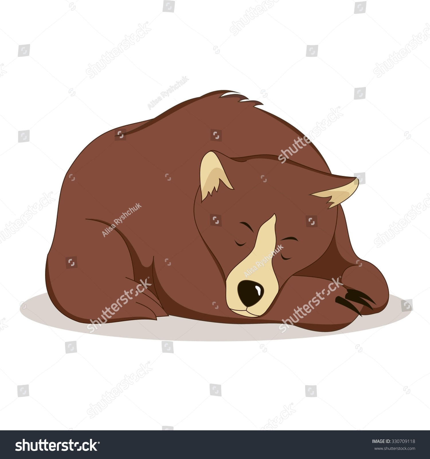 Sleeping Cartoon Bear Stock Vector 330709118 Shutterstock