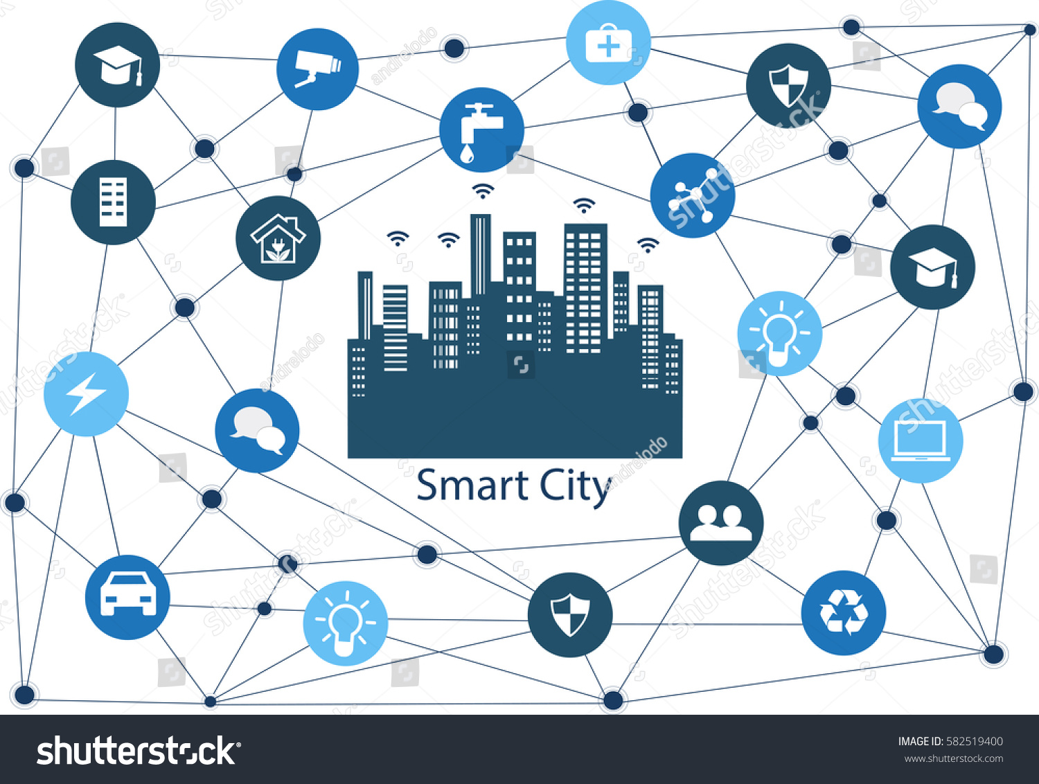 Smart City Concept Smart City Design Stock Vector Royalty Free