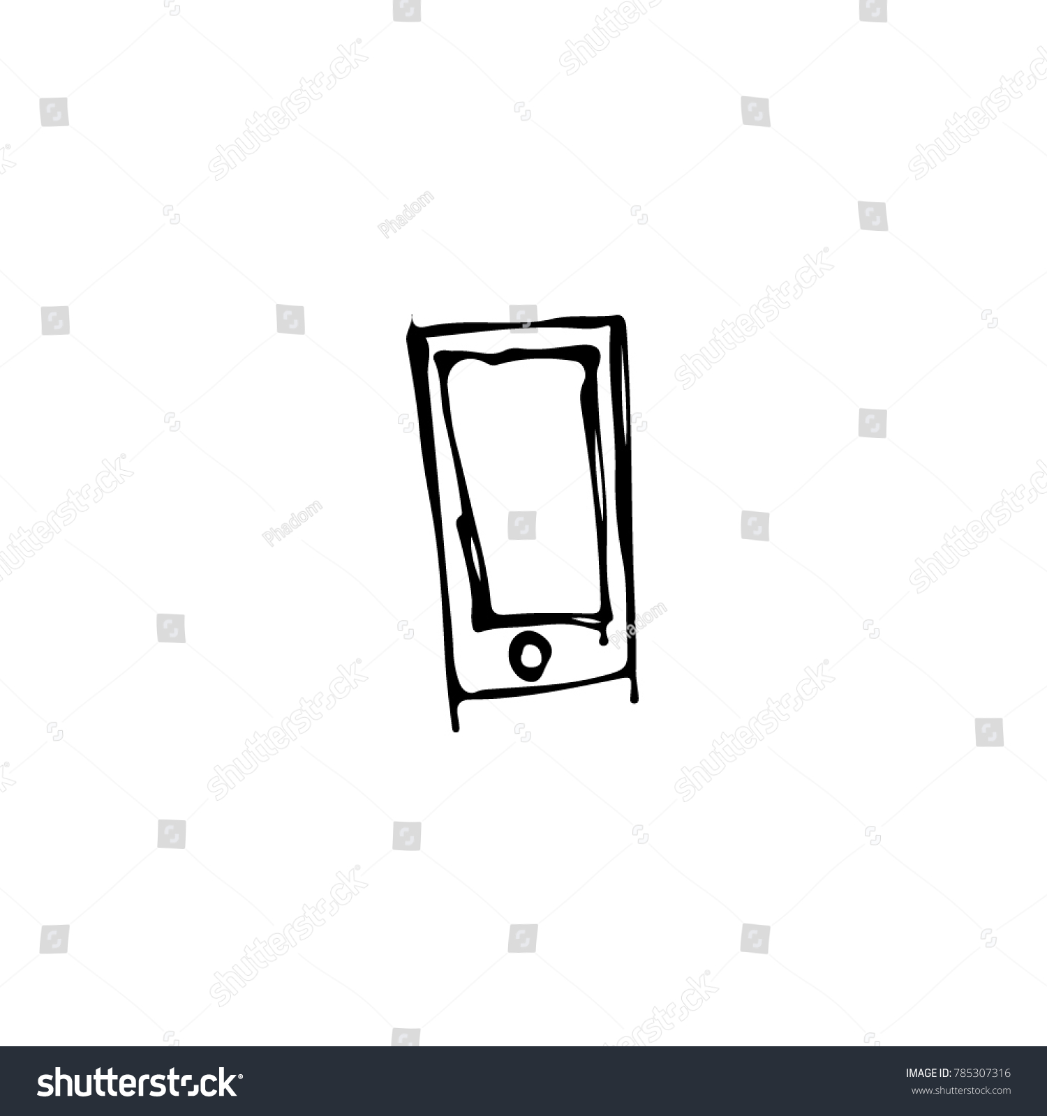 Smartphone Doodle Icon Stock Vector Royalty Free Shutterstock