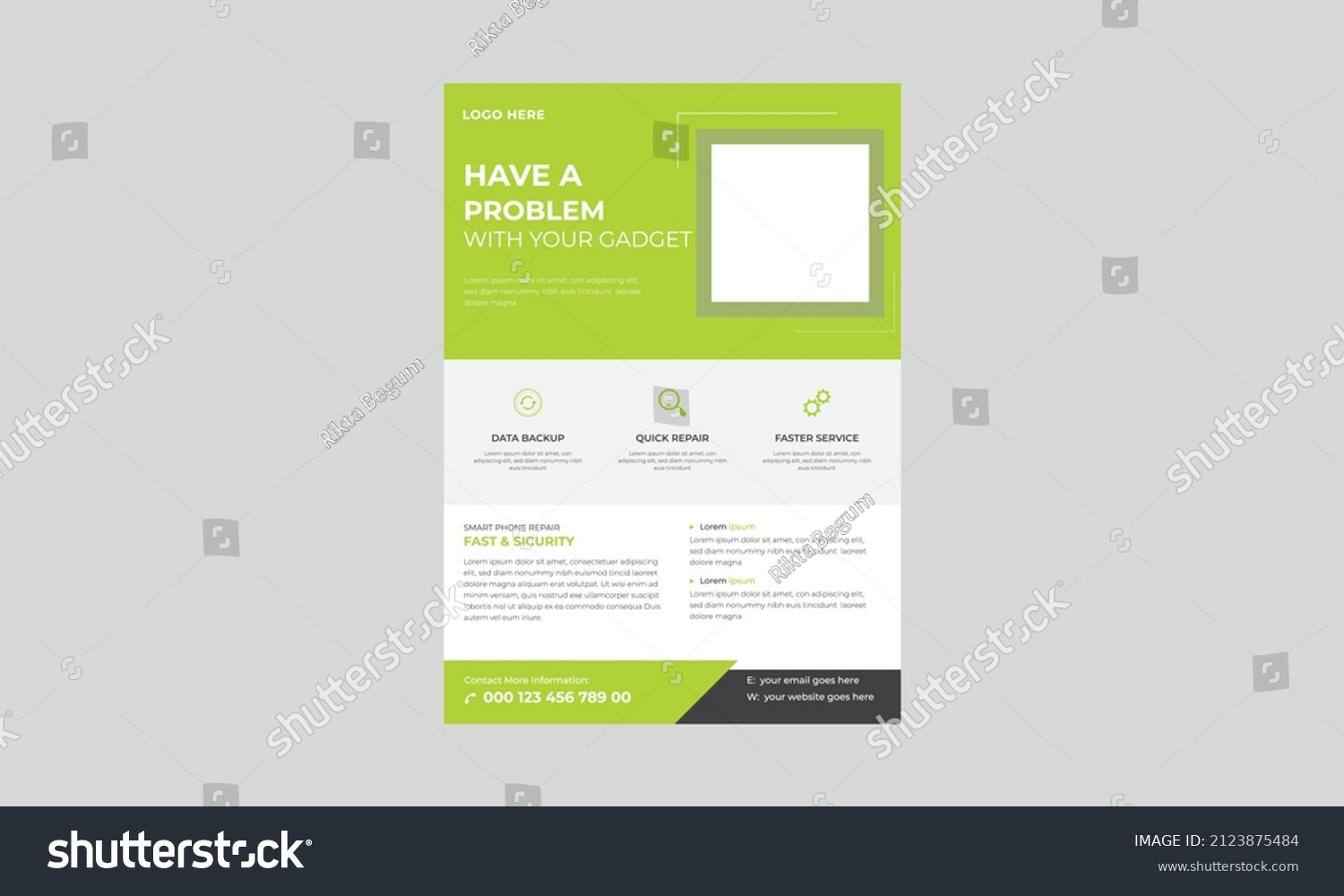 Smartphone Repair Service Flyer Template Smartphone Stock Vector