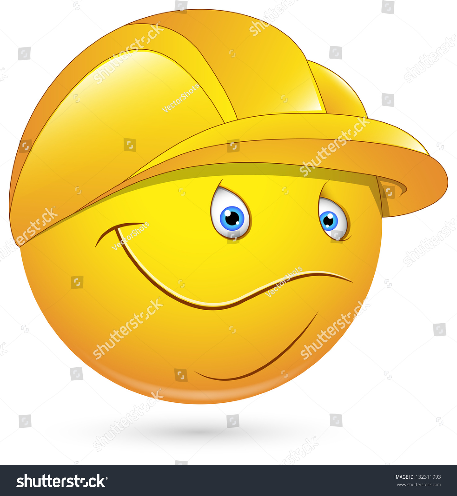 Smiley Vector Illustration Constructional Worker 132311993