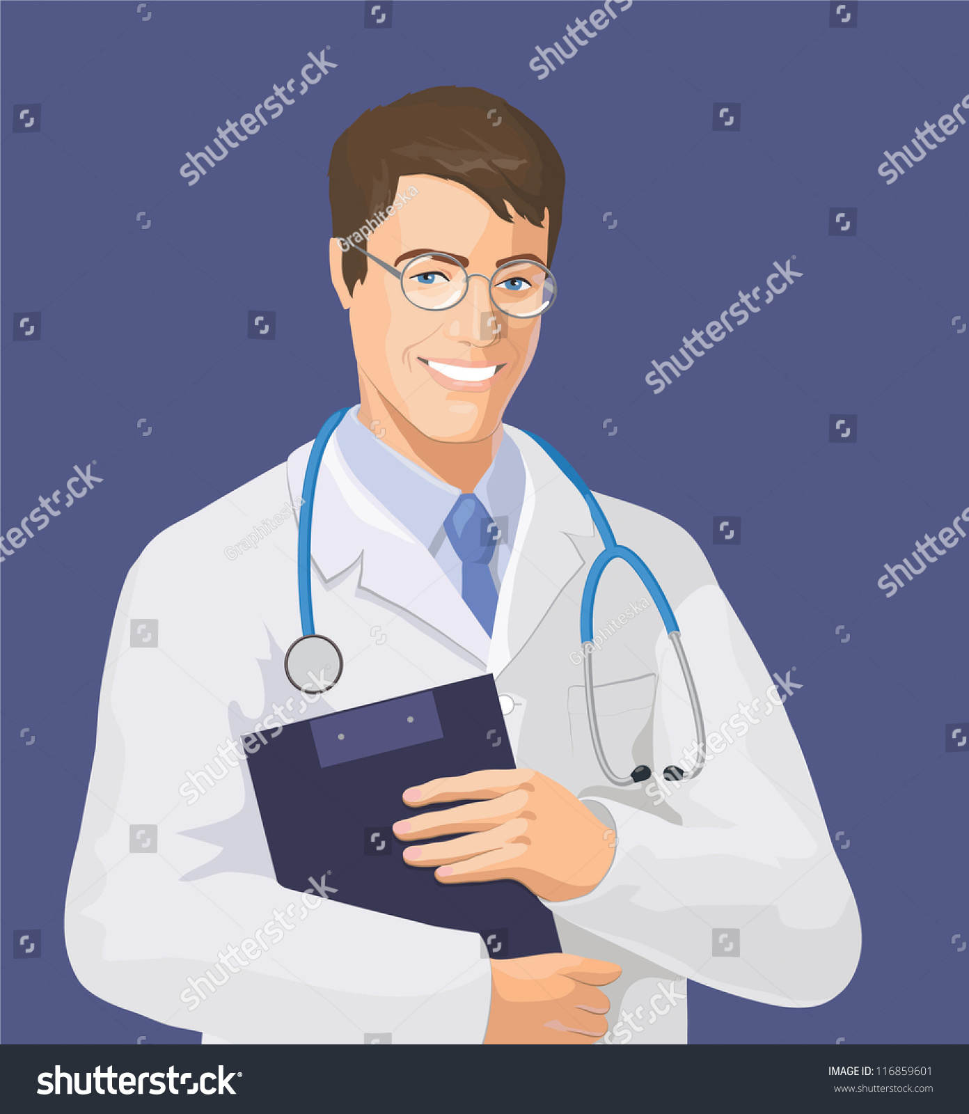 Smiling Doctor Stock Vector Illustration 116859601 : Shutterstock