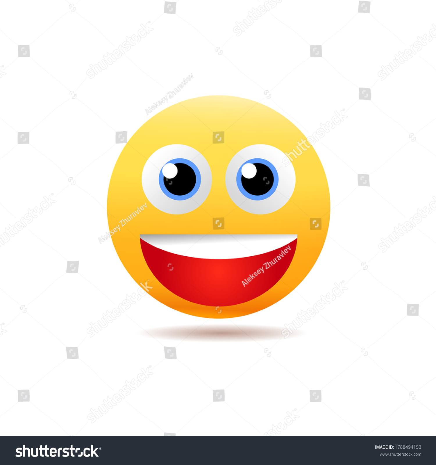 Smiling Emoji Open Mouth Illustration Eps Stock Vector Royalty Free