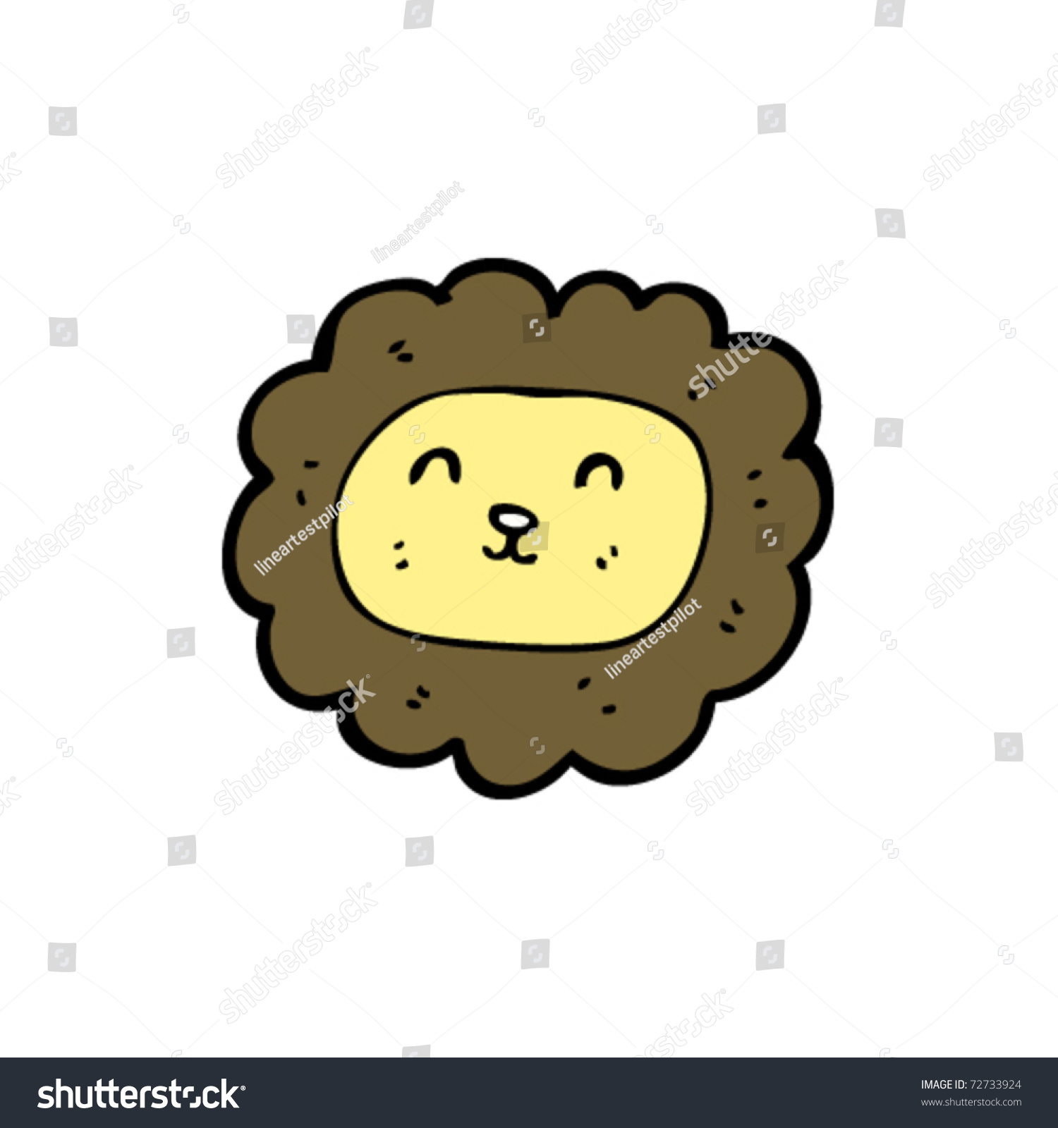 Smiling Lion Face Cartoon Stock Vector Illustration 72733924 : Shutterstock