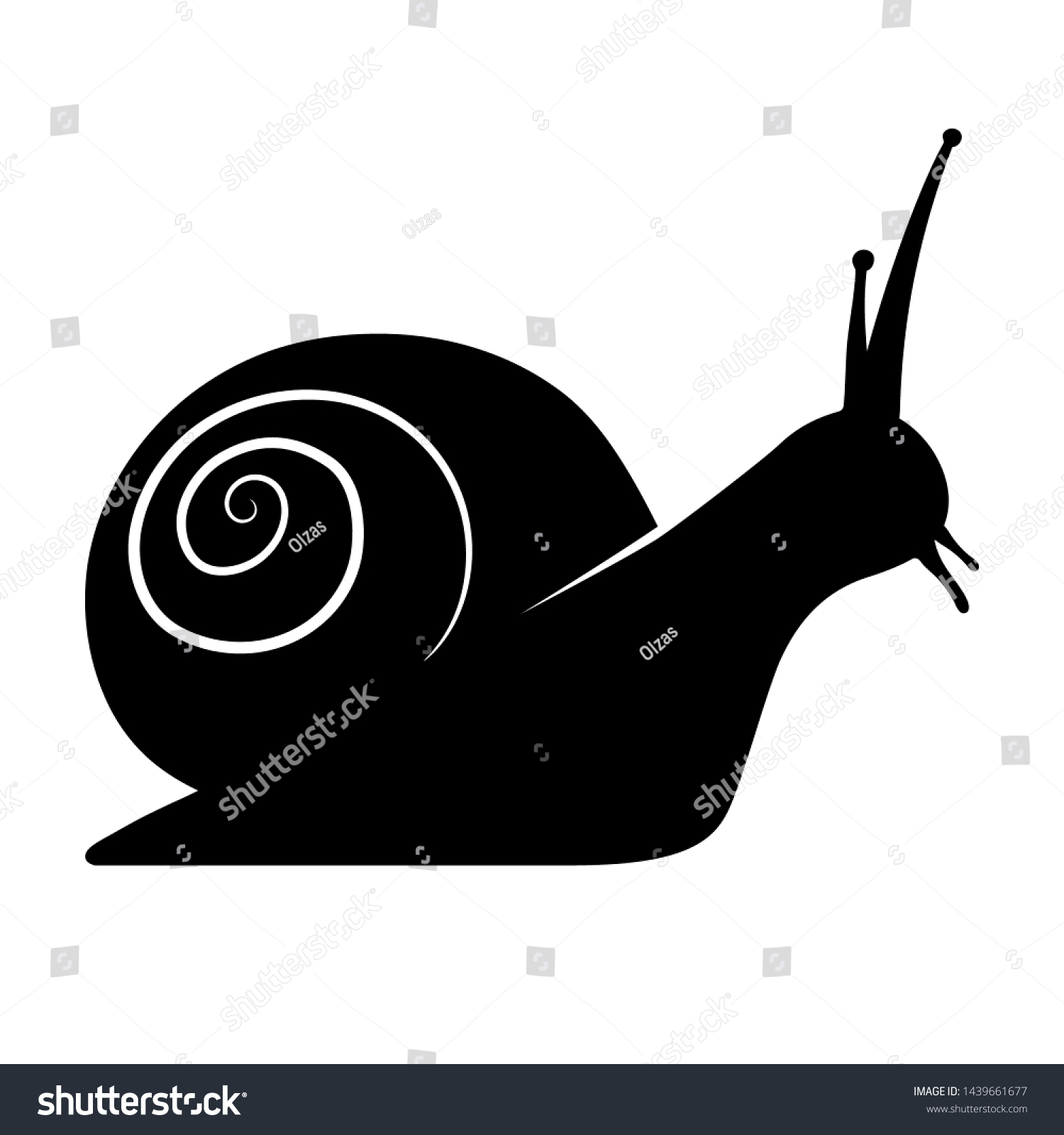 Snail Logo Black Silhouette Snail Isolated Stock Vector Royalty Free