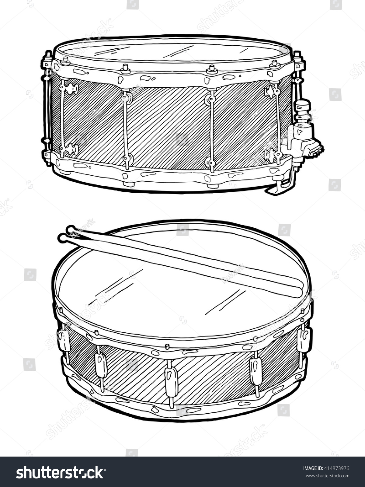 Snare Drum Sketch Drawing Isolated On Stock Vector 414873976 - Shutterstock