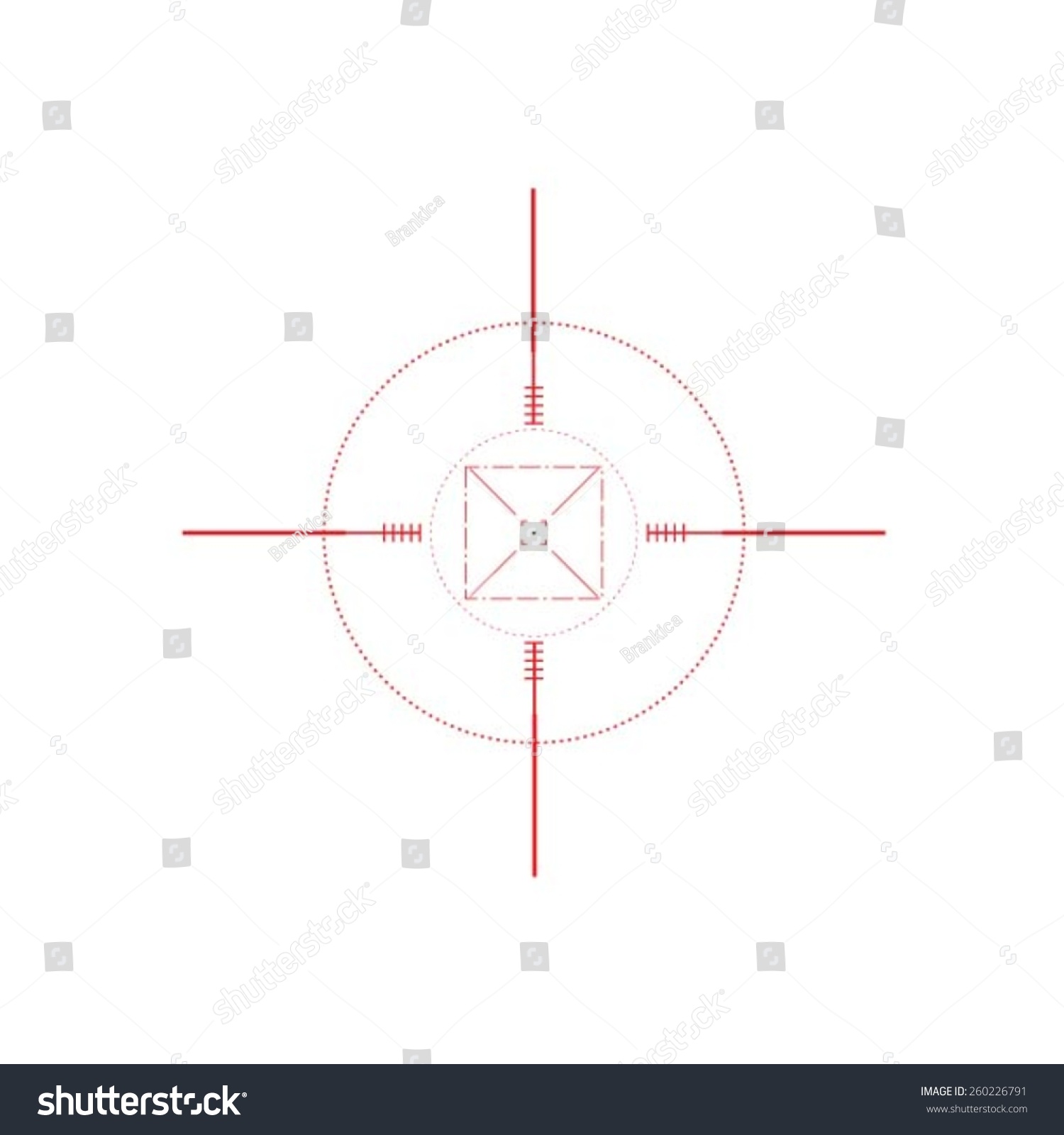 Sniper Target Scope Or Sight Isolated On White Background Stock