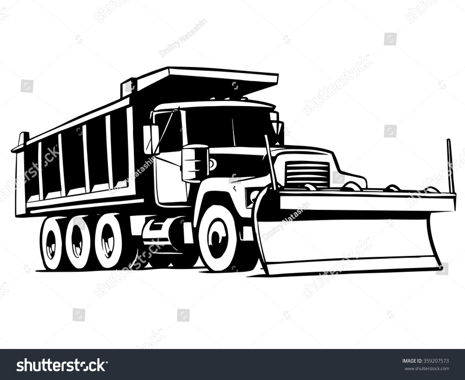 Snow Plow Truck Vector Illustration Tipper Stock Vector 359207573 ...